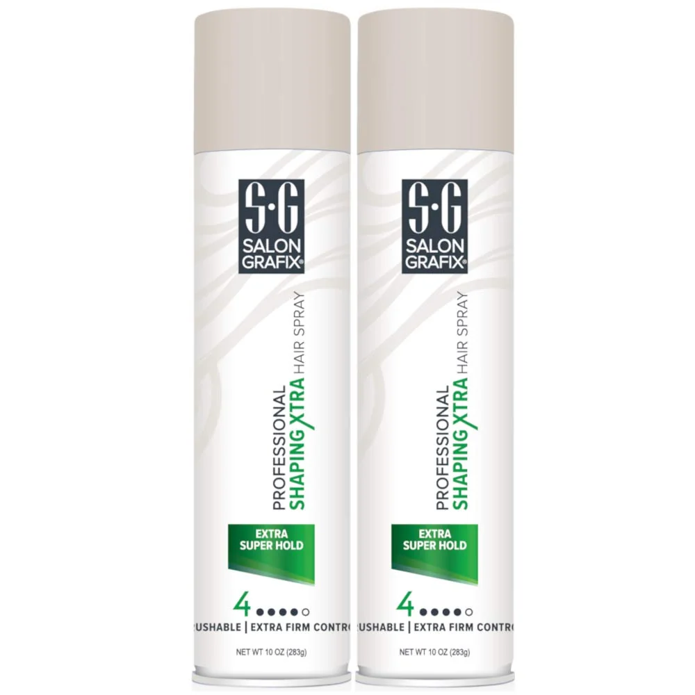 Fine Salon Grafix Shaping Hair Spray - Brushable and Freshly Scented Hairspray for Women and Men - Professional Quality Result - Extra Super Hold - 2 pc Refined