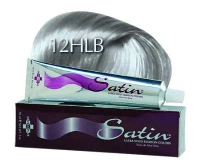 Certified Satin Hair Color 12HLB High Lift Blue Blonde Hair Tint 3 oz. Works with Satin 40 Volume Developer Made with Soy Protein and Aloe Vera Vegan Pure