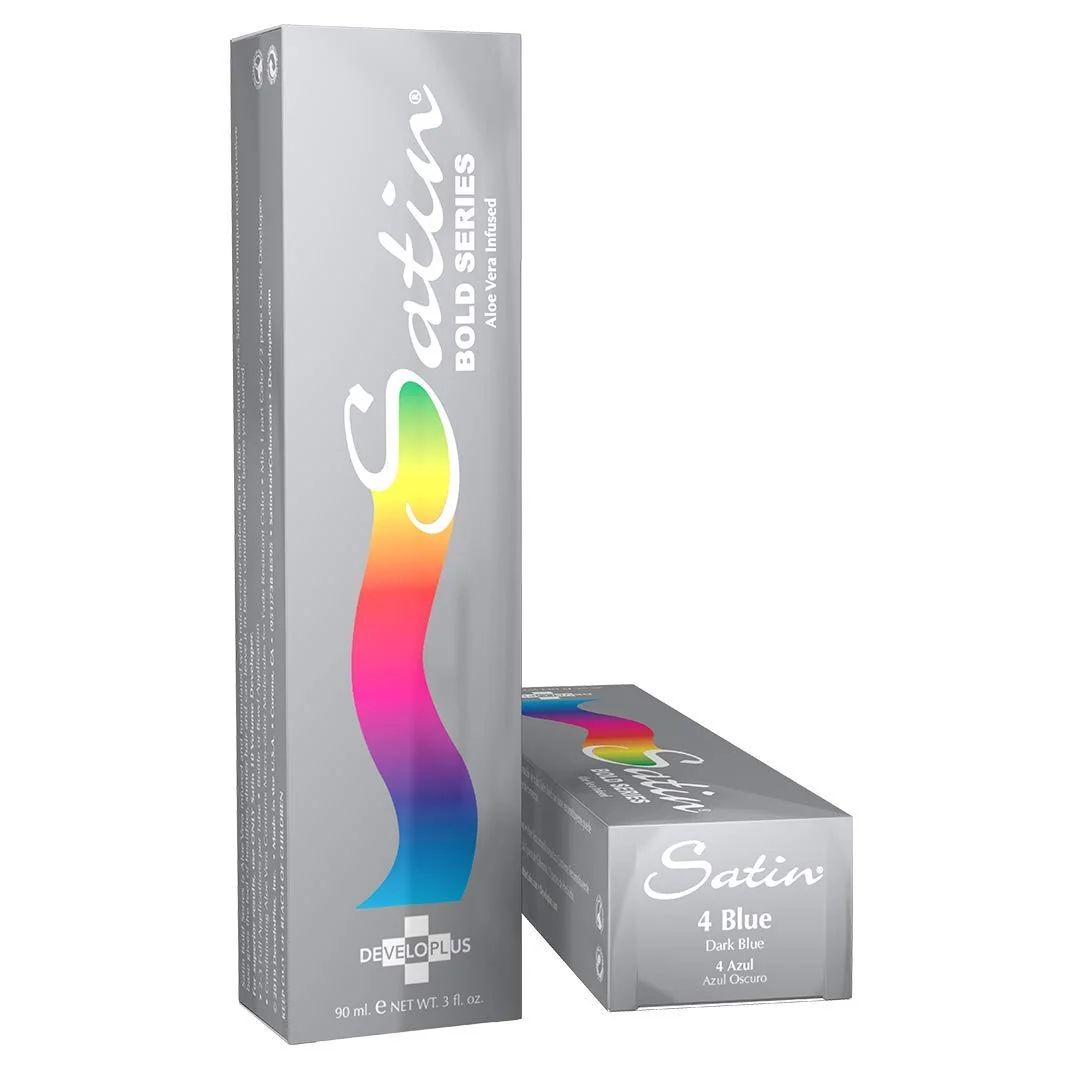 Reusable Satin Dark Blue Complete Hair Dye Permanent and Semi-Permanent Long Lasting Vegan and Cruelty- Relaxed