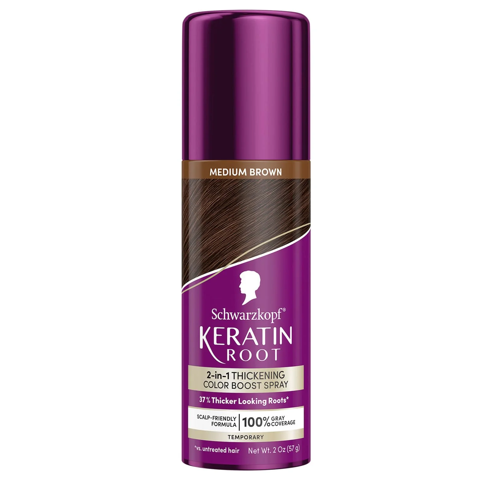 Secure Schwarzkopf Keratin Color Root Temporary Hair Color Spray Medium Brown Instant Gray Coverage Thicker Fuller-Looking Roots Easy-to-Use No Quality