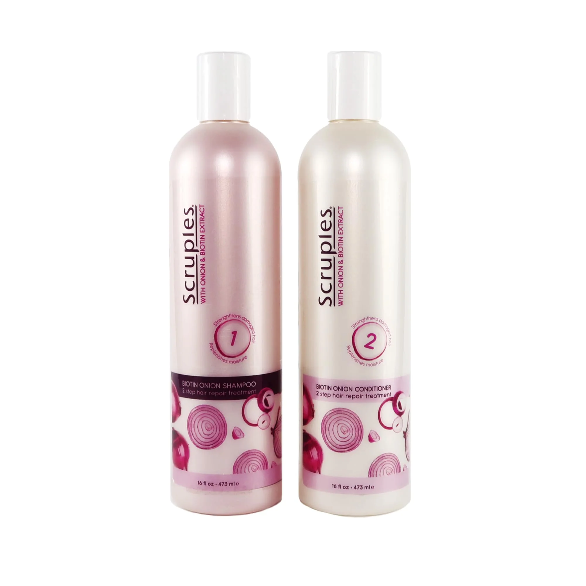 Stylish Scruples Biotin Onion Shampoo and Conditioner Bundle - Hair Growth Shampoo Conditioner for Women to Strengthen Hydrate - Made with Onion Extract Recyclable