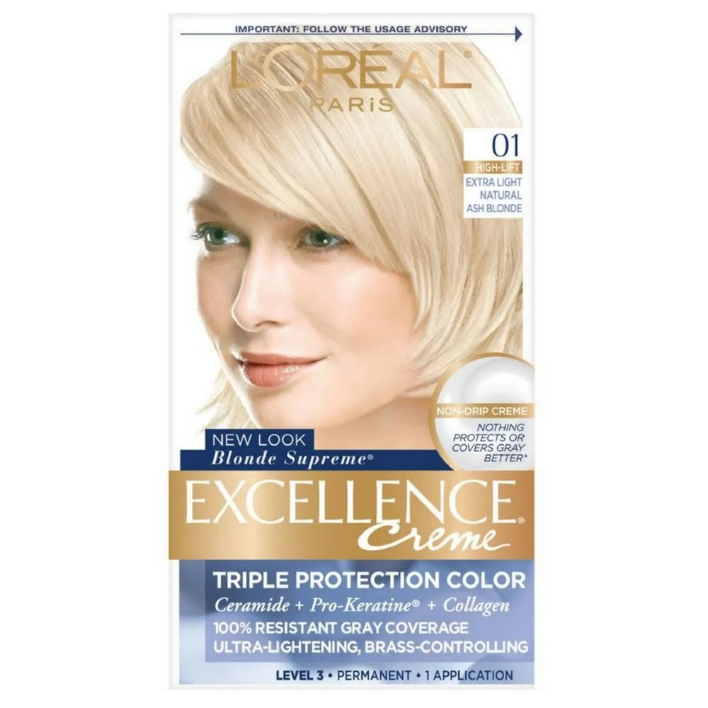 Crafted L'O Paris Excellence Creme Haircolor Extra Light Ash Blonde 01 Cooler 1 ea Pack of 7 Traditional