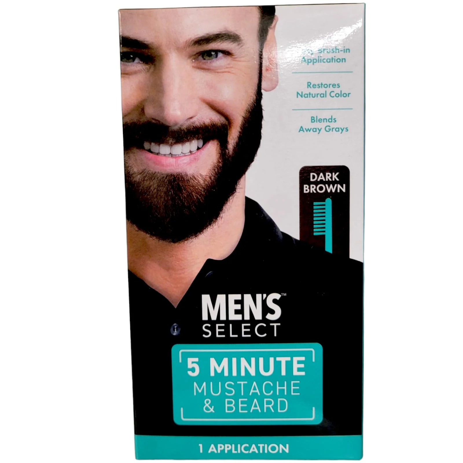 Exclusive Lot of 3 Brush-In Facial Hair Color Gel Kits for Men Brown Color Organic
