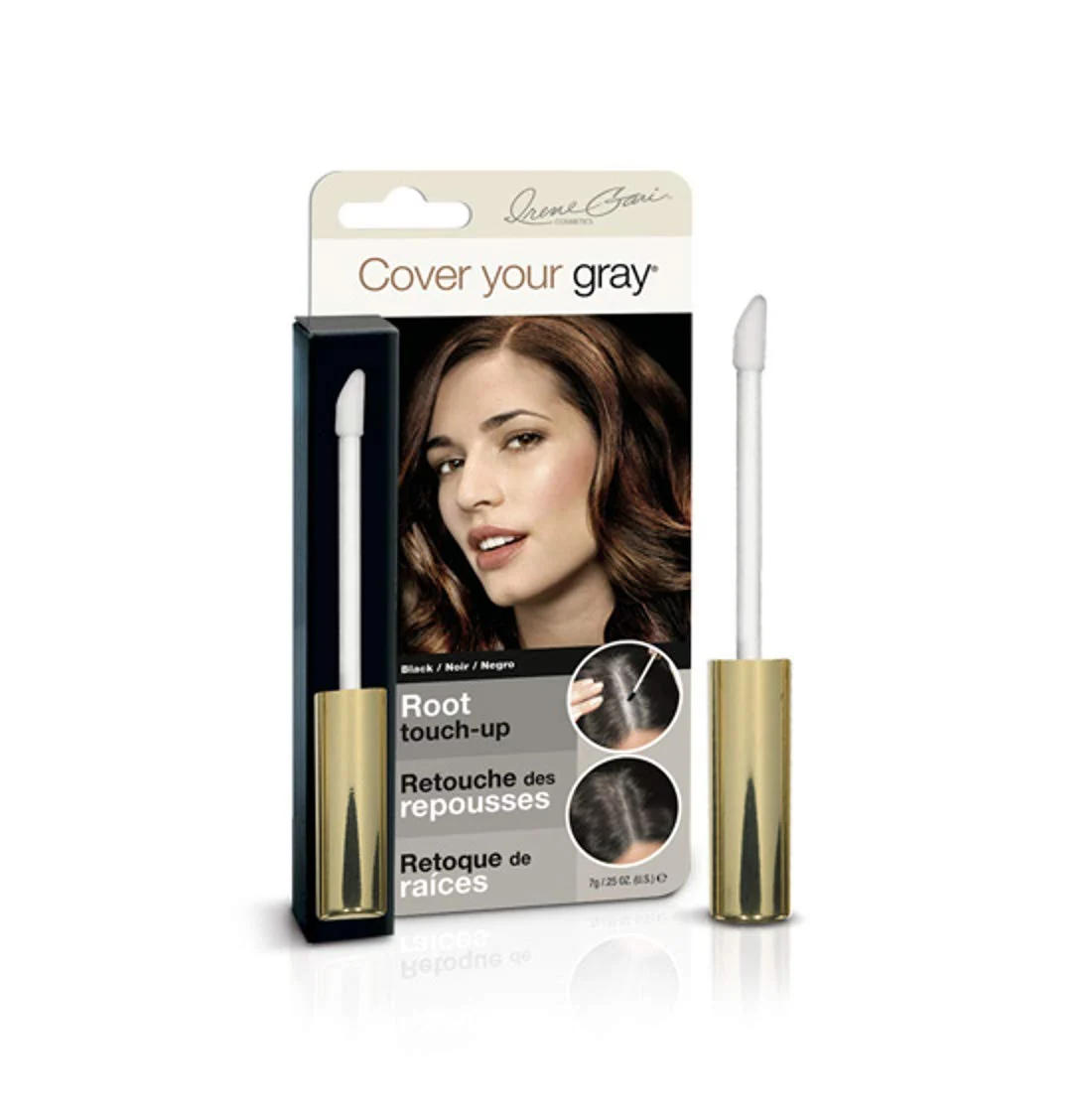 Modern Irene Gari Instant Touch Up To Cover Your Gray Brush In Hair Mascara Black 0.25 Oz by Cover Ur Gray First-Class