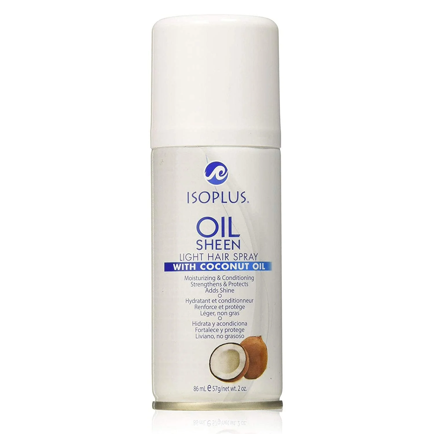 Classic Isoplus Oil Sheen Light Hair Spray with Coconut Oil 2 Oz Pack of 3 Genuine
