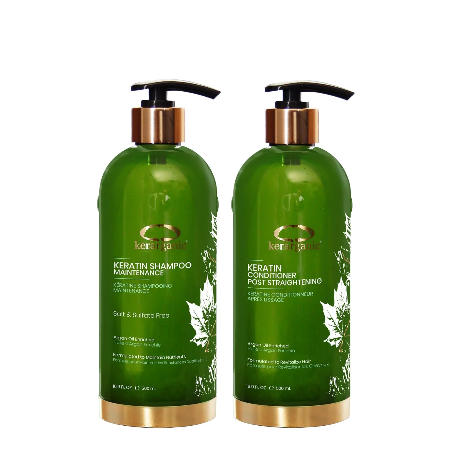 Innovative Kerarganic Keratin Shampoo Maintenance Conditioner Post-Straightening Premium Set 500ml 16.9floz Advanced