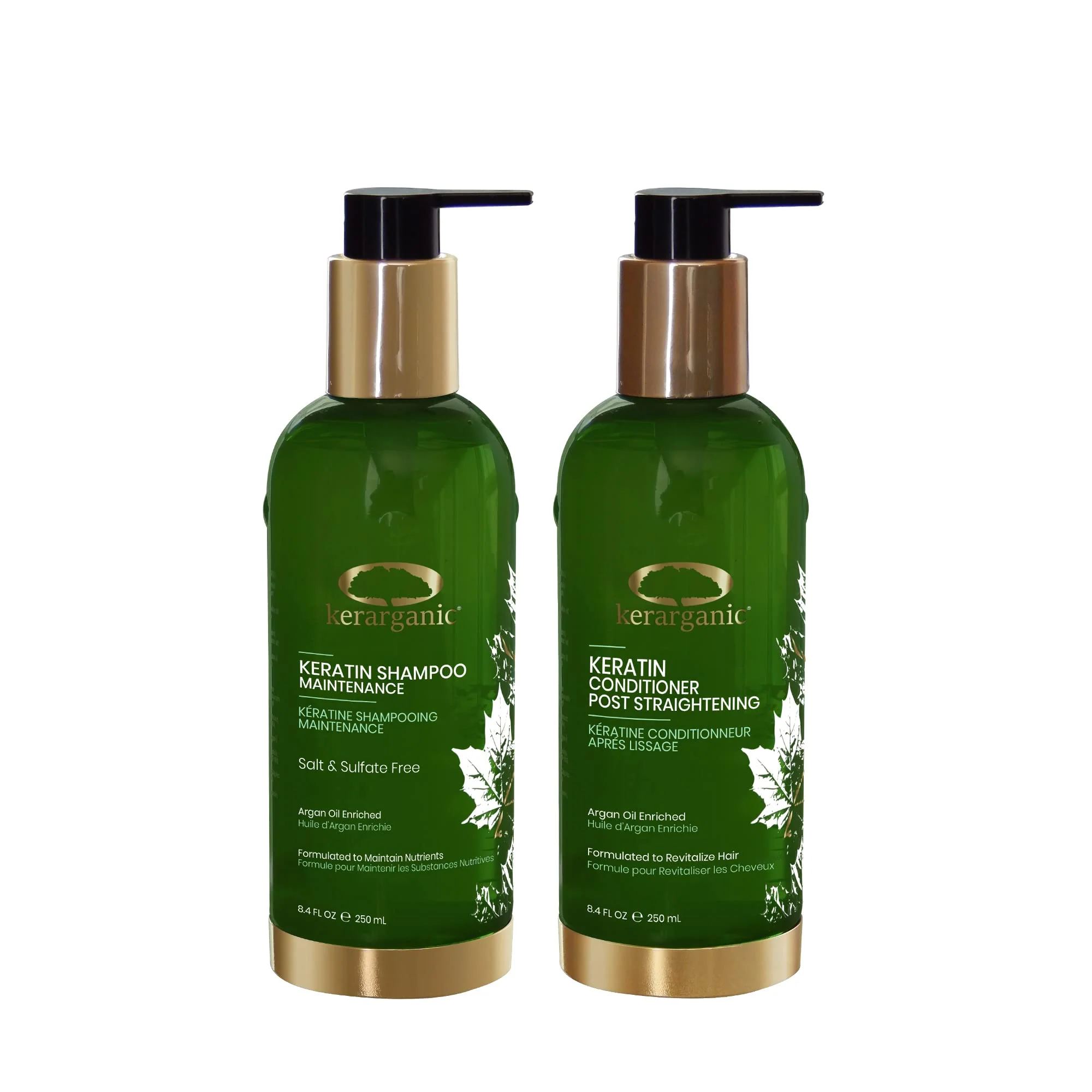 Original Design Kerarganic Keratin Shampoo Maintenance Conditioner Post-Straightening Premium Set 250ml 8.4floz Carefully Designed