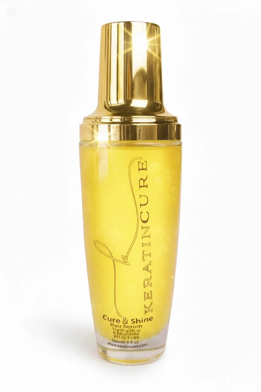User-Friendly Keratin Cure Hair Serum - Anti-Frizz Shine Heat Protectant with Argan Marula Coconut Oil Lightweight Leave-In Treatment for Straight Wavy Secure