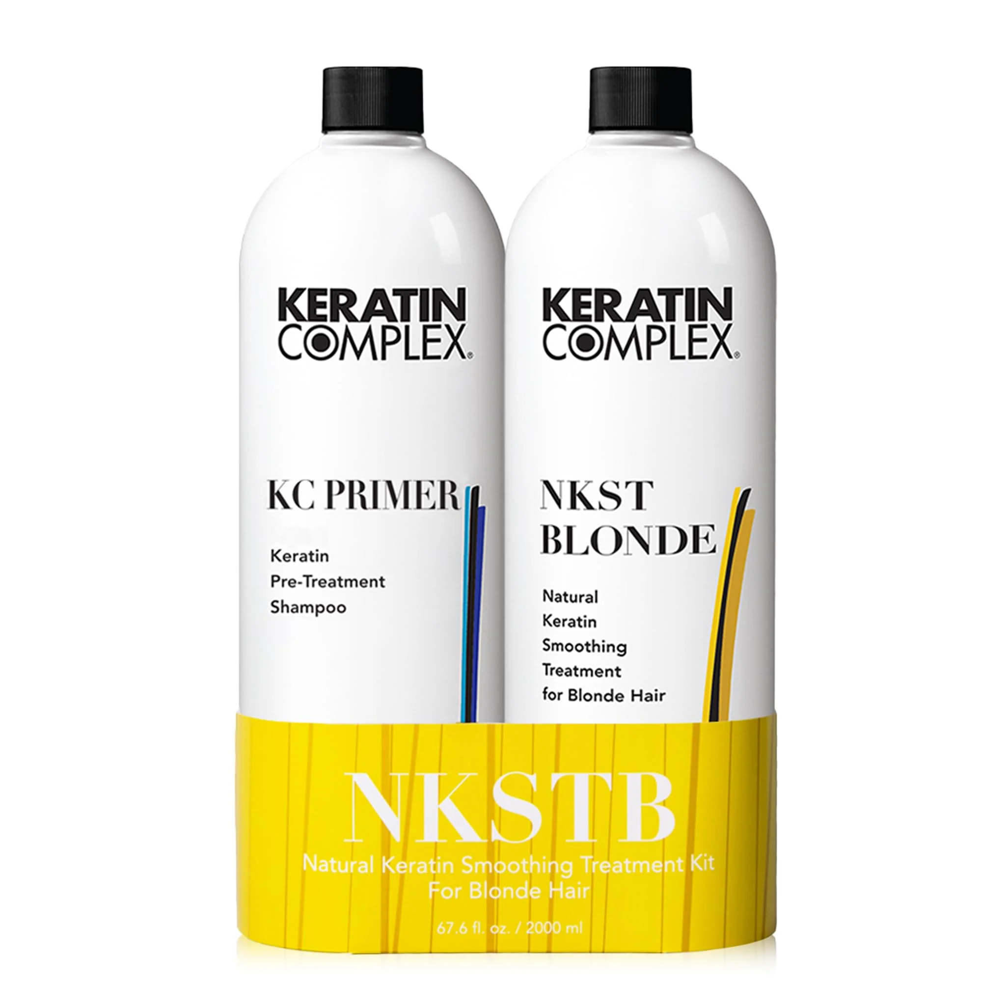 Reliable Keratin Complex NKSTB Natural Keratin Smoothing Treatment for Blonde Hair Duo Kit Includes 1 KCPRIMER 33.8 fl oz and 1 NKSTB 33.8 fl oz Premium Material