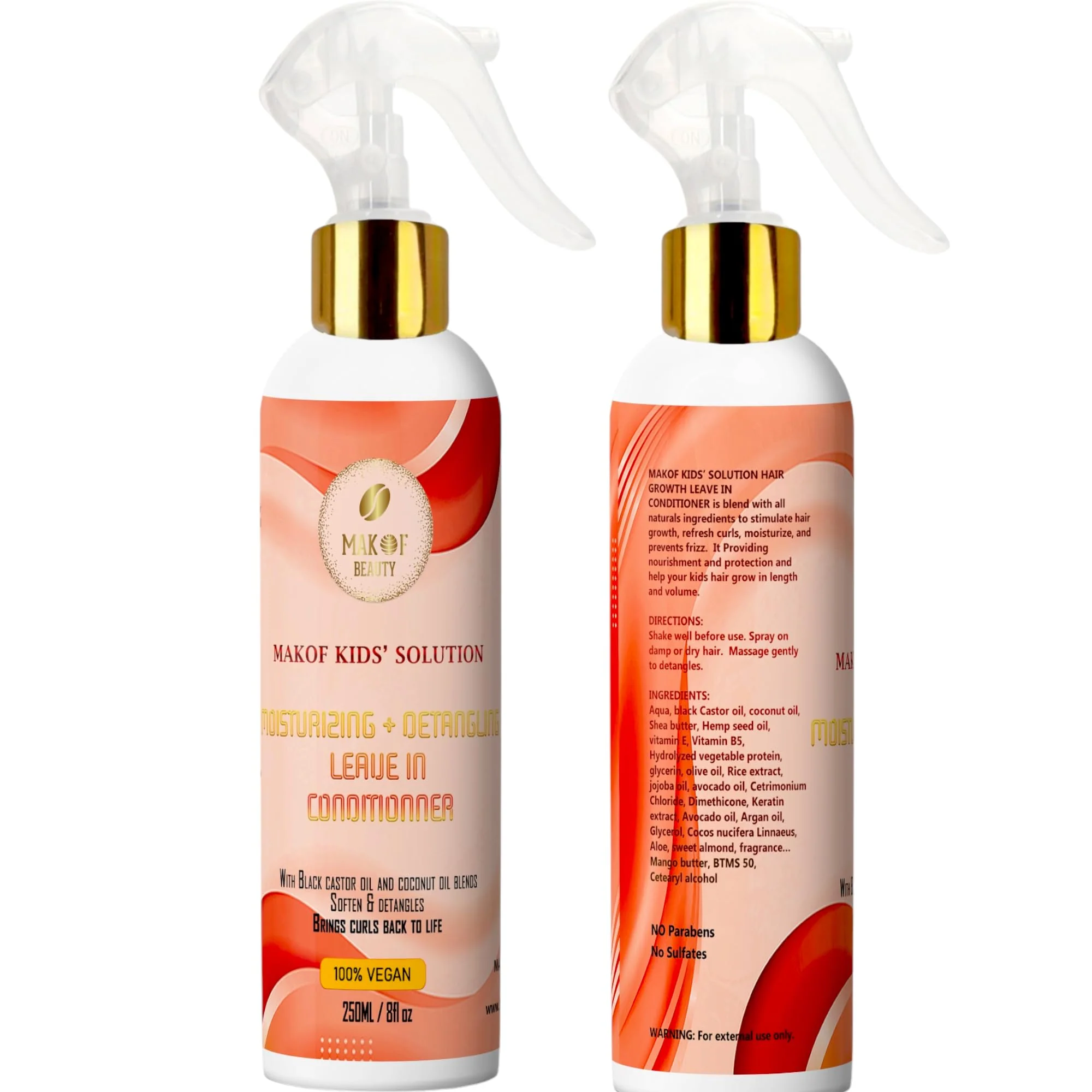 Quality Kids Leave in Conditioner Softens Detangles Tough and Tangles Knots. Nourishing and Natural Formula with Mango butter Keratin Jojoba oil Hemp Detailed