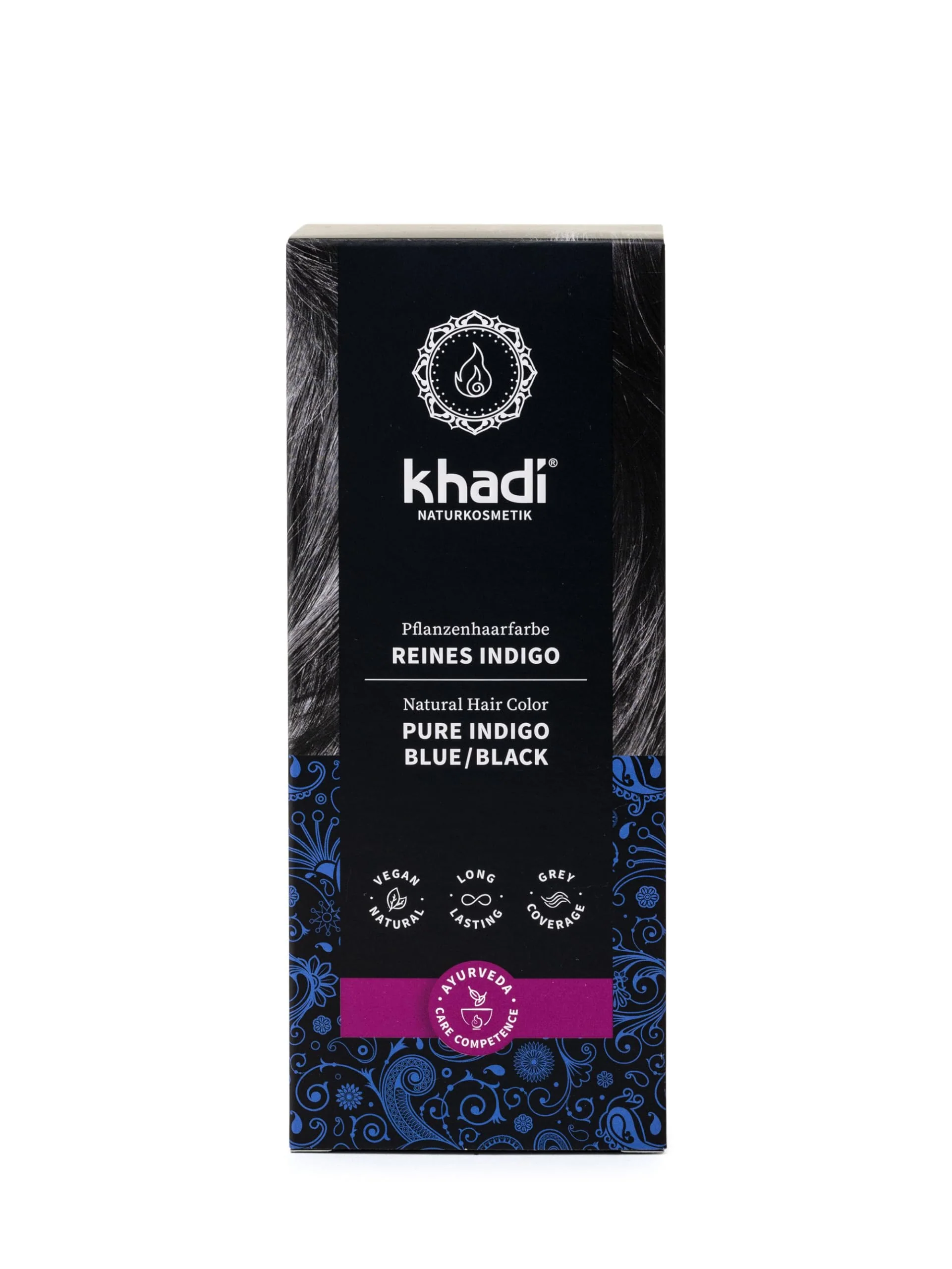 Sophisticated khadi BLUE BLACK Natural Hair Color - Let your hair shine in a Optimized