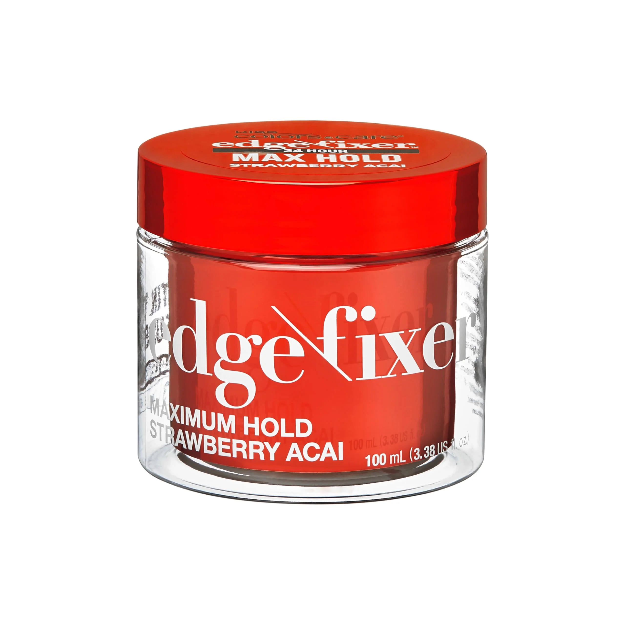 Eco-Friendly KISS COLORS CARE Maximum Hold Edge Fixer Non-Greasy Gel Formula Infused With Biotin B7 24 Hour Hold Strawberry Acai Scented 3.38 Fl. Oz. 100 Exclusive