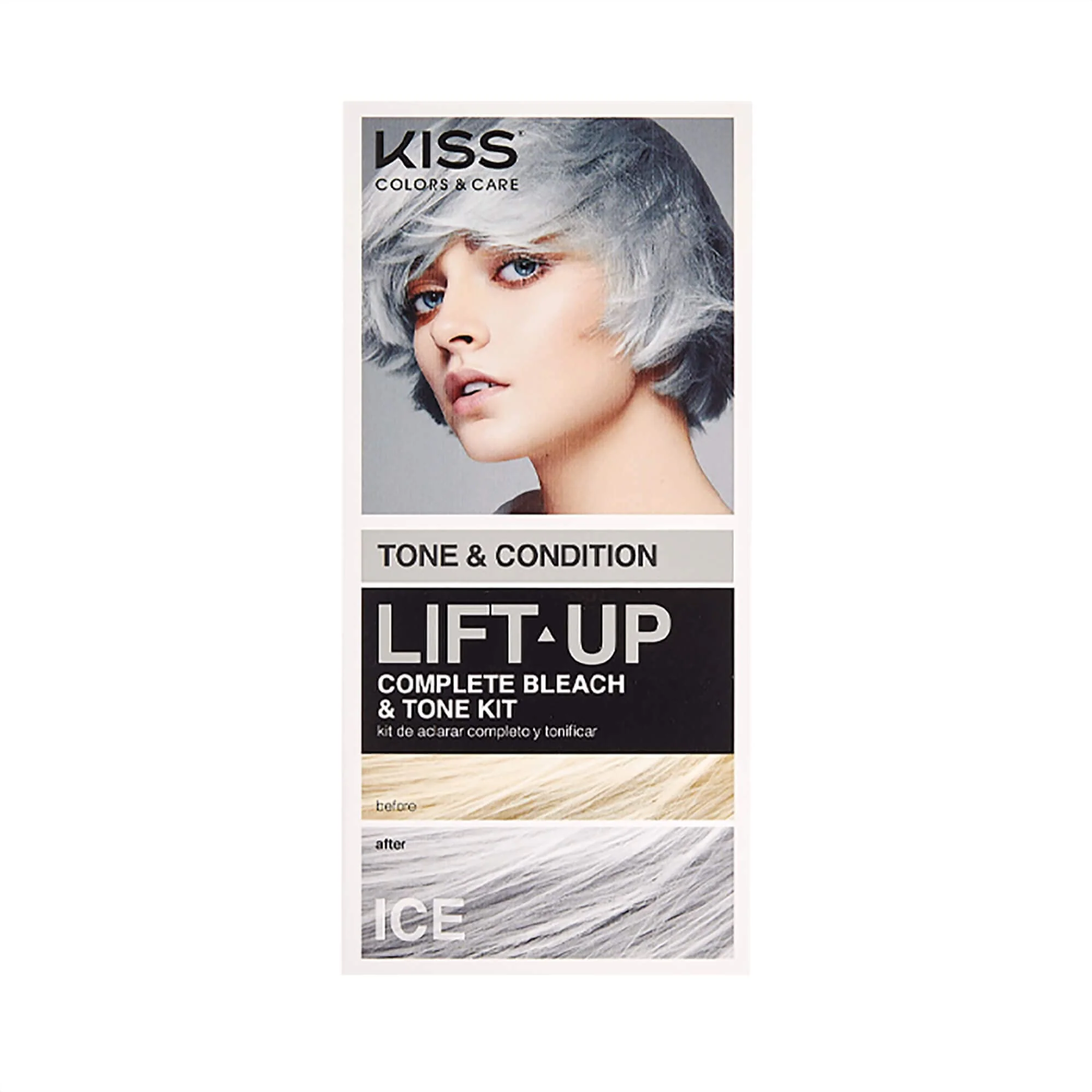Refined KISS Lift Up Complete Hair Bleach Kit with Revitalizing Plex Serum to Protect from Damage Maximum Strength to Lighten Dark or Resistant Hair Advanced