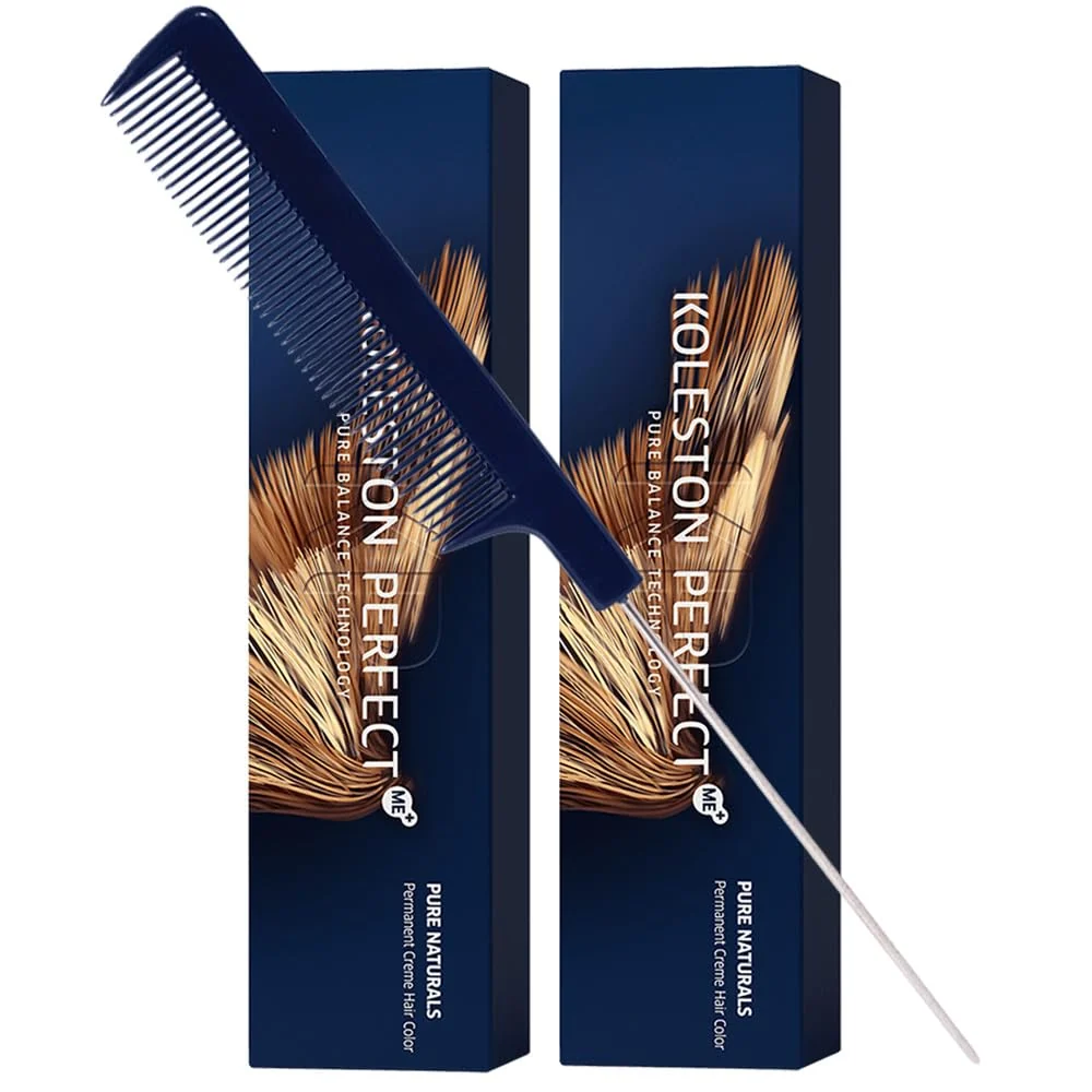 Trendy Koleston ME 88 0 Intense Light Blonde Natural Permanent Hair Color Creme 2 Ounce Pack of 2 With Pin Tail Comb - Use with Welloxon Artisan