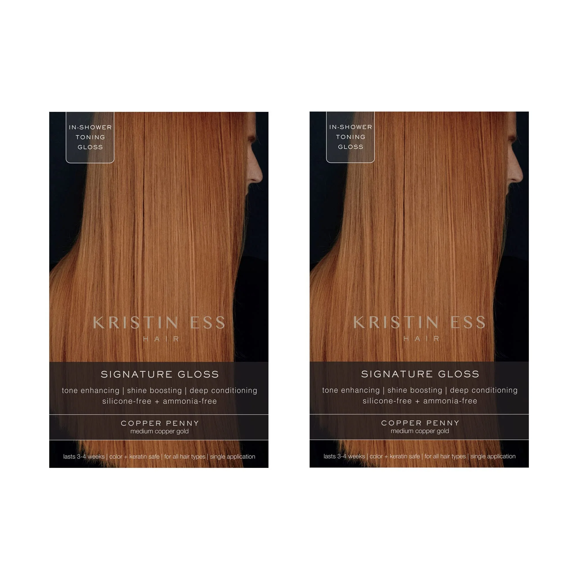 Clean Kristin Ess The One Signature Hair Gloss - Copper Penny Medium Copper Gold Pack of 2 Breathable