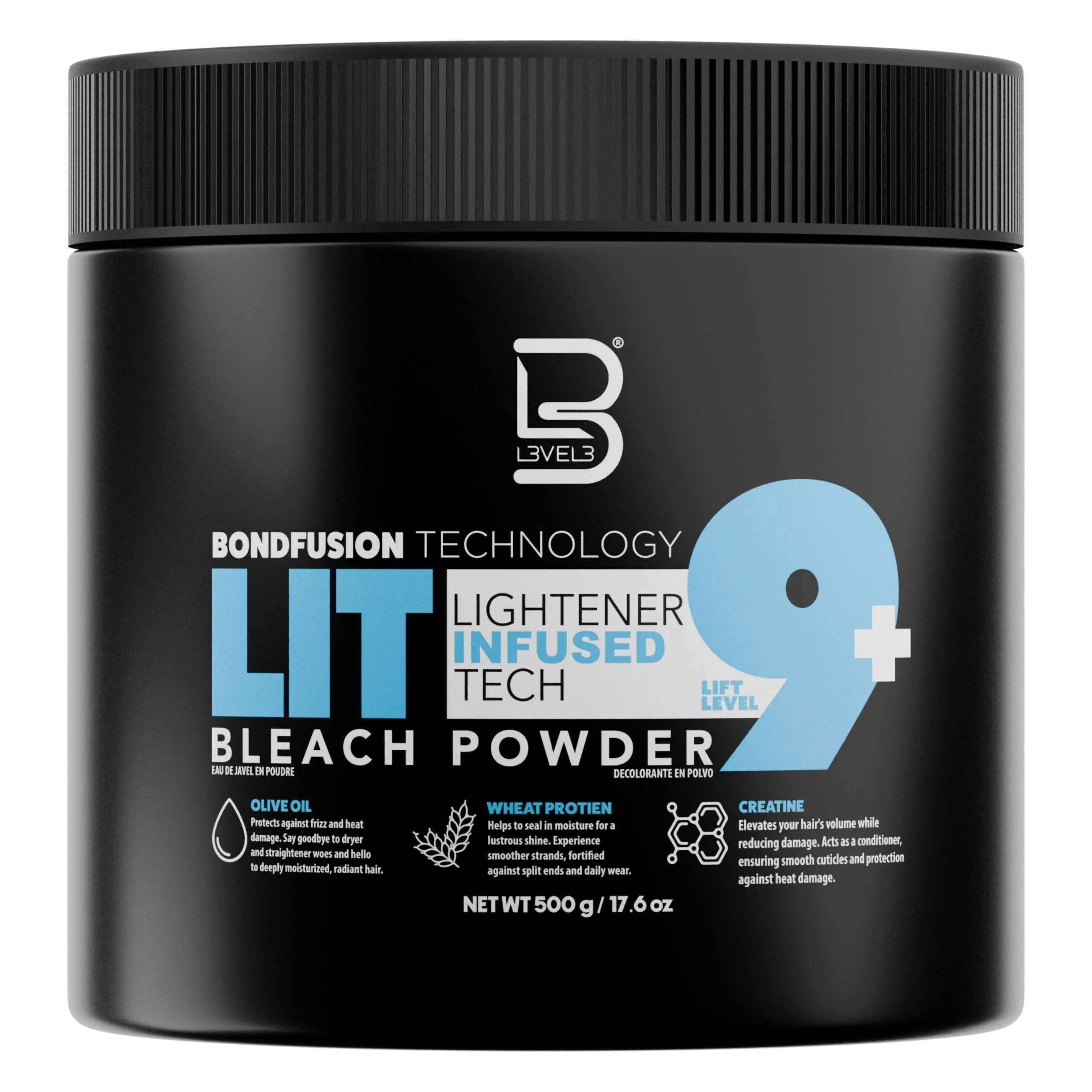 Reusable L3 - Level 3 BondFusion LIT Bleach Powder - Hair Lightener with Olive Oil and Wheat Protein to Protect and Fortify Hair - Create Highlights Balayage Exceptional
