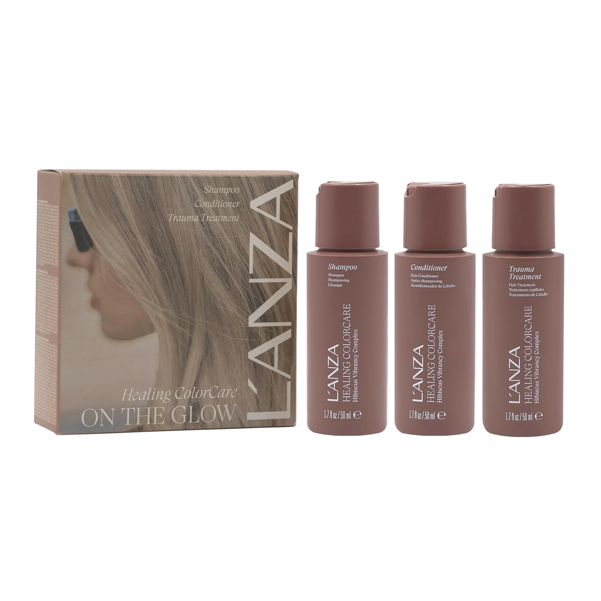 High-Quality L'ANZA Healing Colorcare Mini Hair Care Kit Color-Safe Shampoo Conditioner Trauma Treatment Leave-In for Dry Damaged or Treated Hair Anti-Fade Detailed