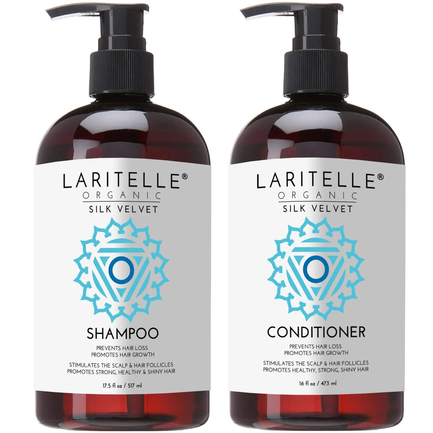 Optimized Laritelle Organic Hair Care Set Silk Velvet Shampoo 17.5 oz Conditioner 16 oz Professional