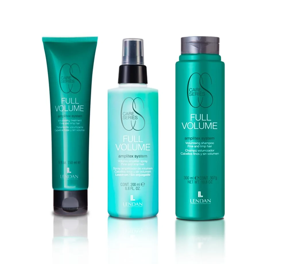 Advanced Lendan Full Volume Hair Care Kit for Fine Hair Volumizing Shampoo 300ml Treatment Cream 150ml Volume Spray 200ml Amplifex System 3 Piece Set Trusted