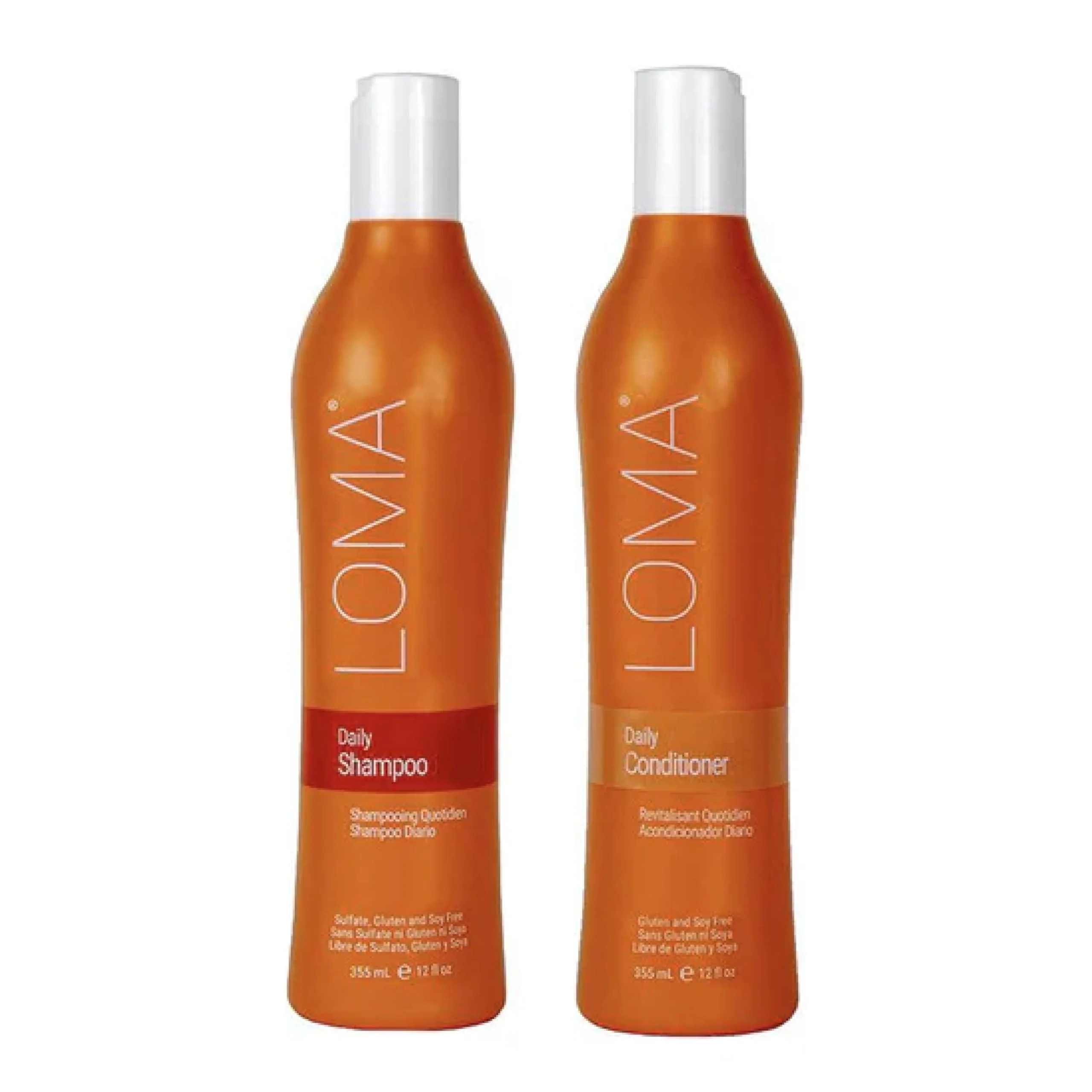 Relaxed LOMA Daily Shampoo clear formula and Daily Conditioner DUO PACK 12 Ounce Each Soft