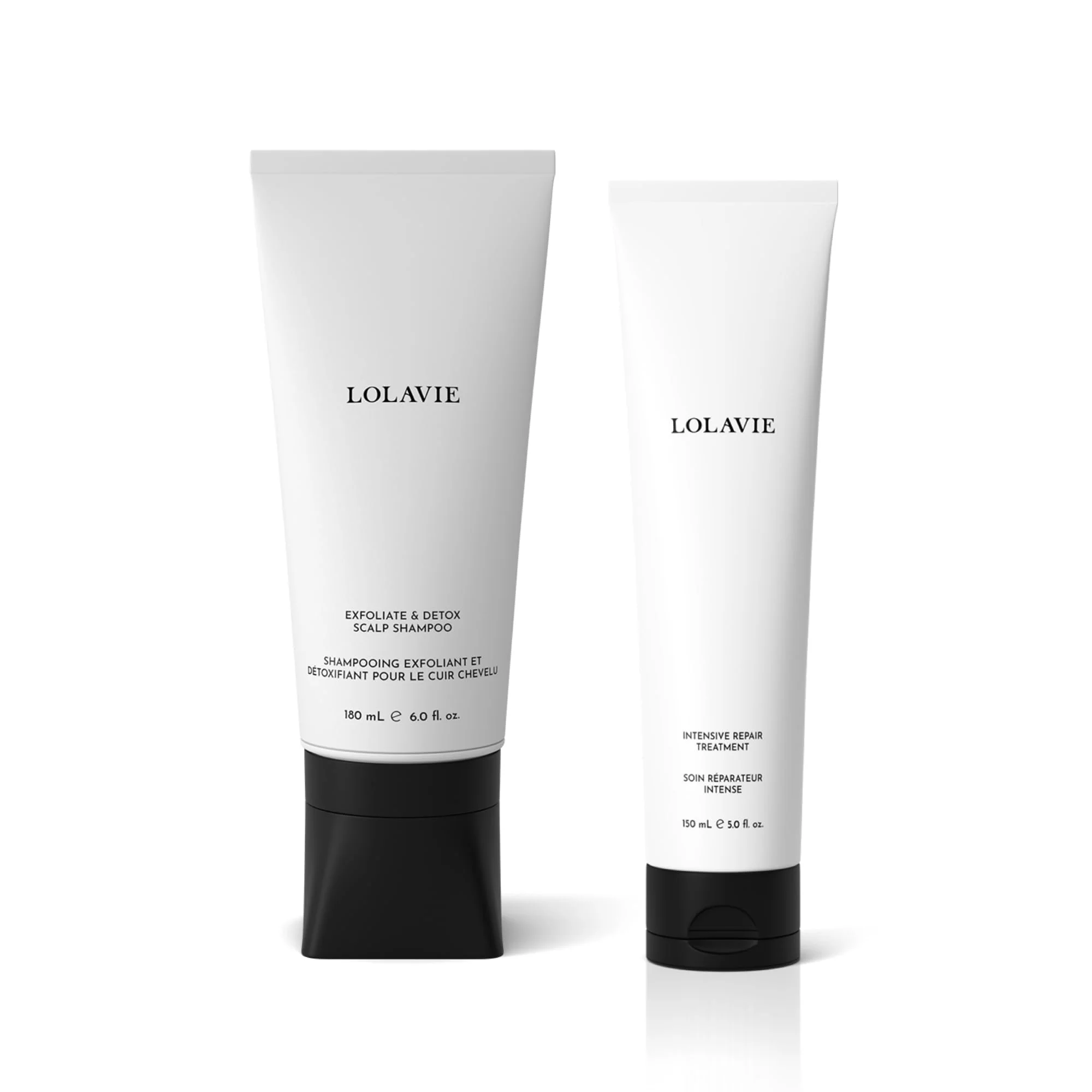 Elite LolaVie Jen s Sunday Reset Duo - Includes Exfoliate Detox Scalp Shampoo 6 oz Intensive Repair Treatment 5 oz - Vegan Cruelty Color Safe Sophisticated