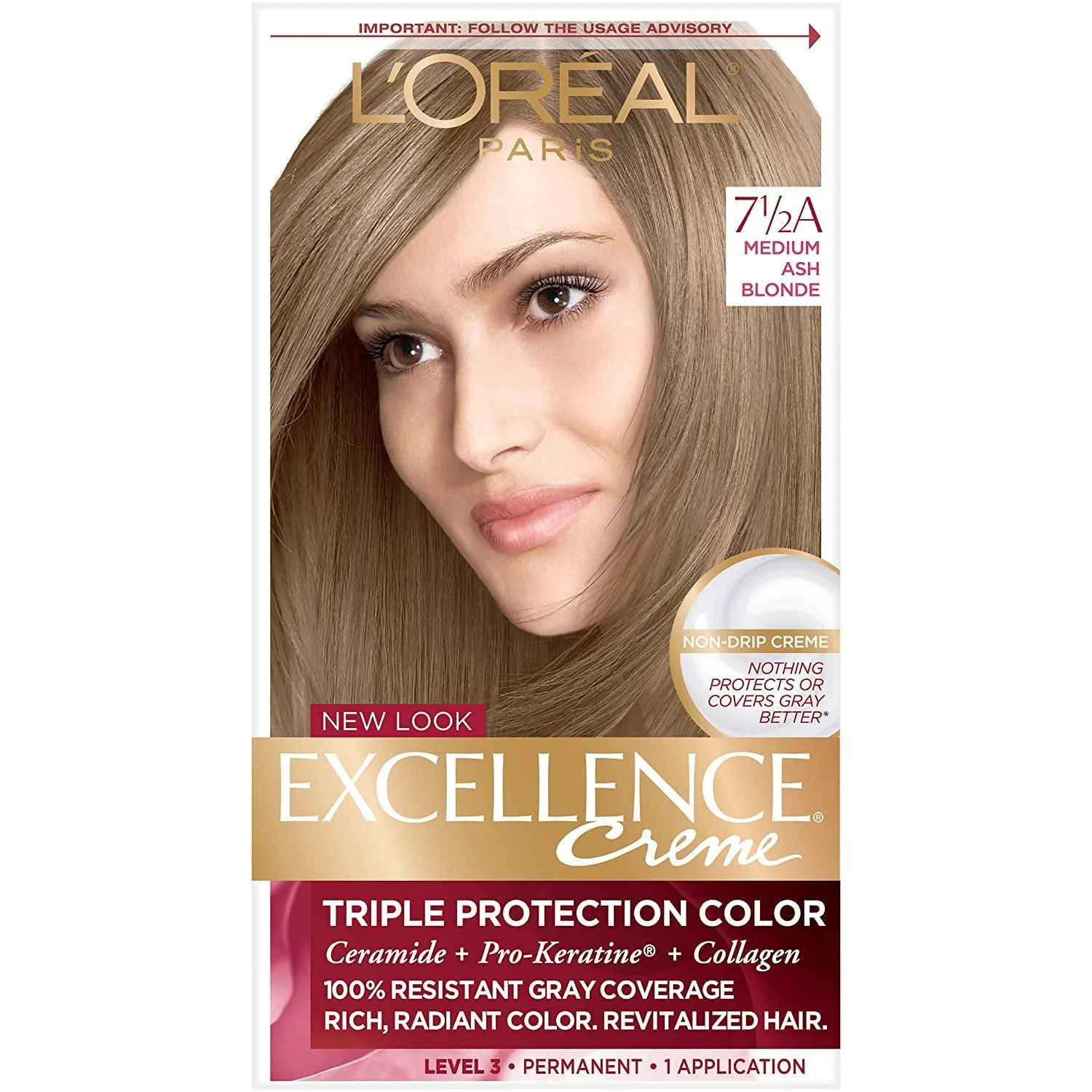 Stylish L'O Excellence Creme - 7-1 2A Medium Ash Blonde Cooler 1 Each Pack of 8 Fine