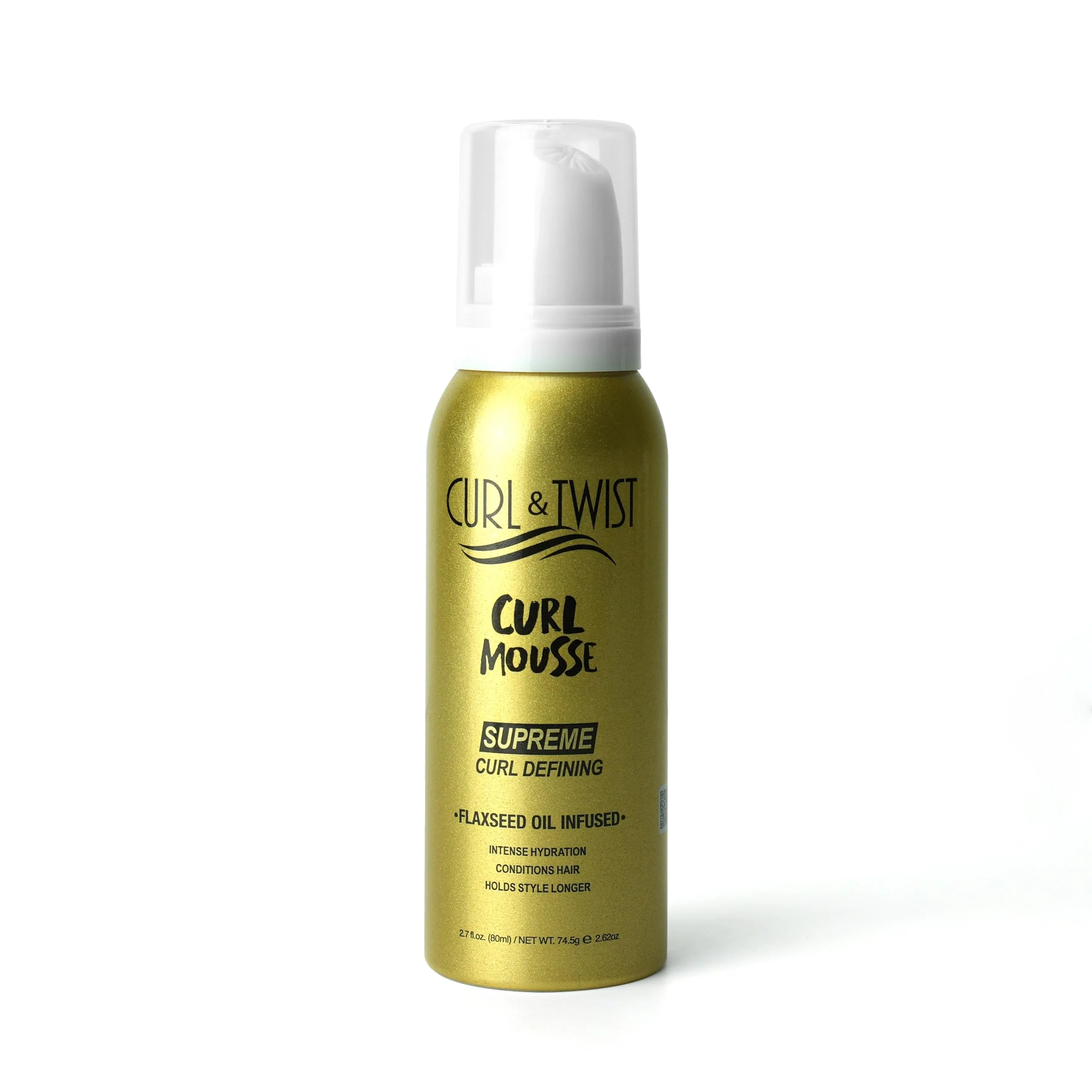 Certified Curl Twist Supreme Curl Defining Mousse 2.7fl oz 80ml - Flaxseed Coconut Oil Infused Vitamin E Prevents Dryness Restores Vibrancy and Adds Shine Prestigious