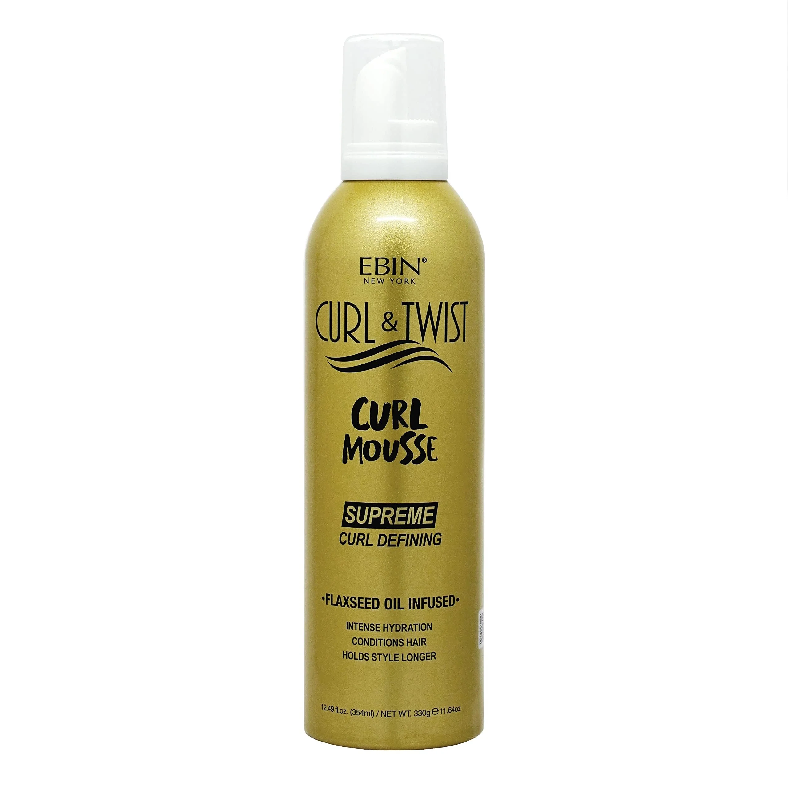 Elegant Curl Twist Supreme Curl Defining Mousse 12.49 fl oz 354 ml - Flaxseed Coconut Oil Infused Vitamin E Prevents Dryness Restores Vibrancy and Adds Casual