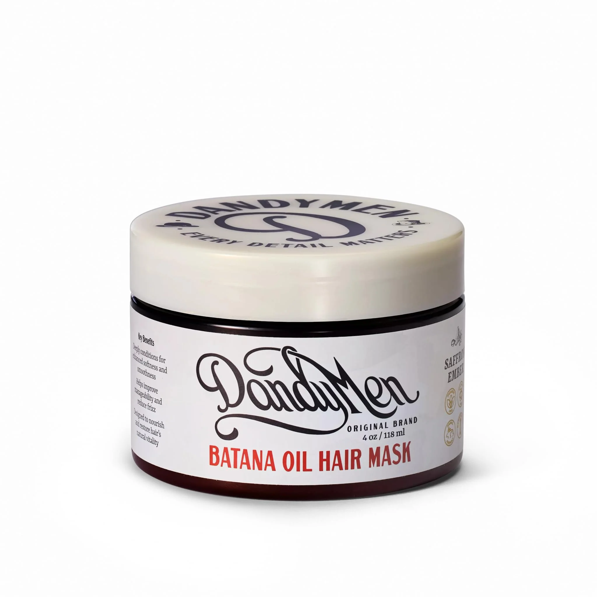 Flexible DandyMen Batana Oil Hair Mask - Weekly Deep Repair for Dry Damaged or Textured Hair - Hydrating Treatment with Batana Oil Keratin - 4 oz World-Class