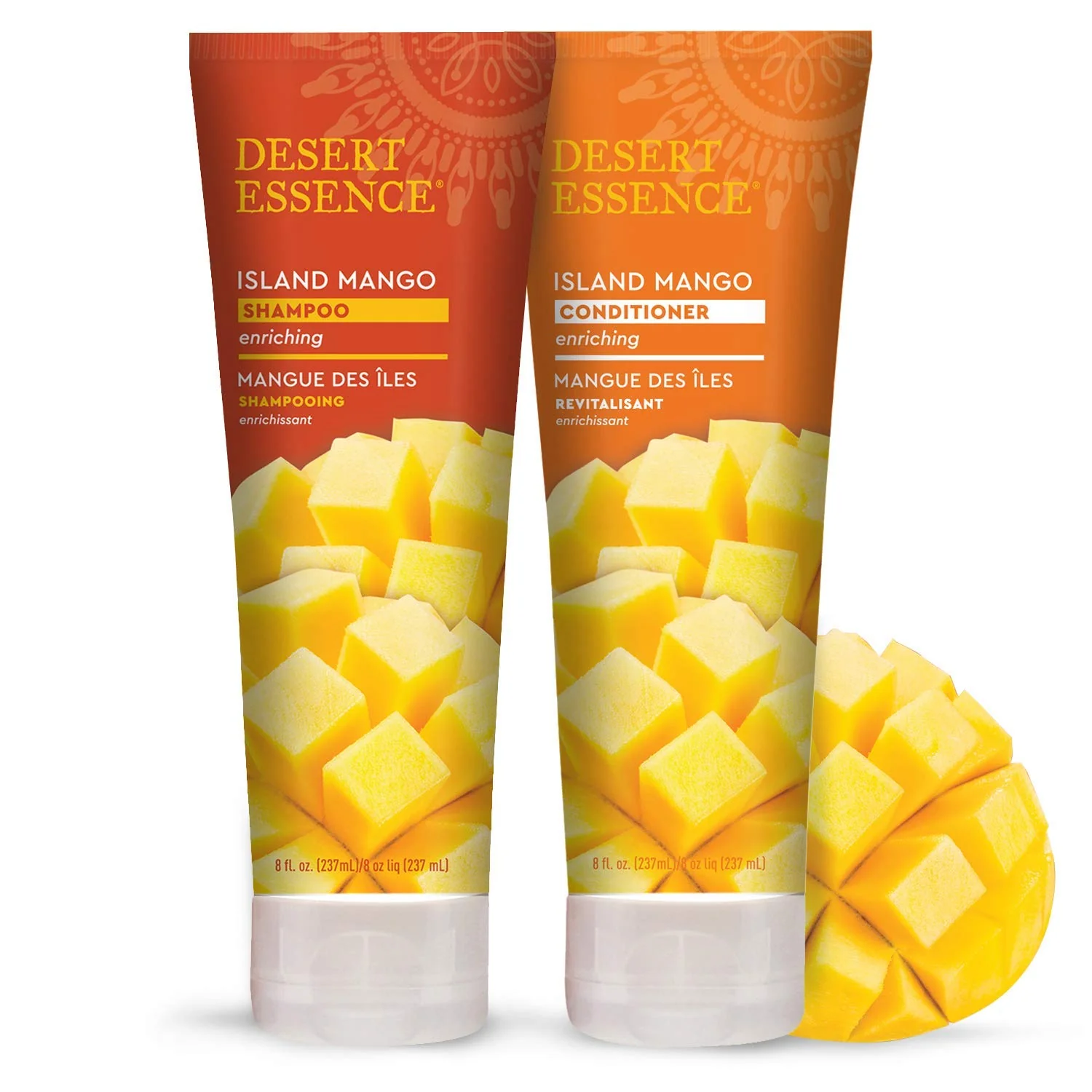 Reliable Desert Essence Island Mango Shampoo Conditioner Bundle - 8 Fl Ounce - Enriching - Shea Butter - Jojoba Oil - Smooth Silky - Soft Healthy Safe