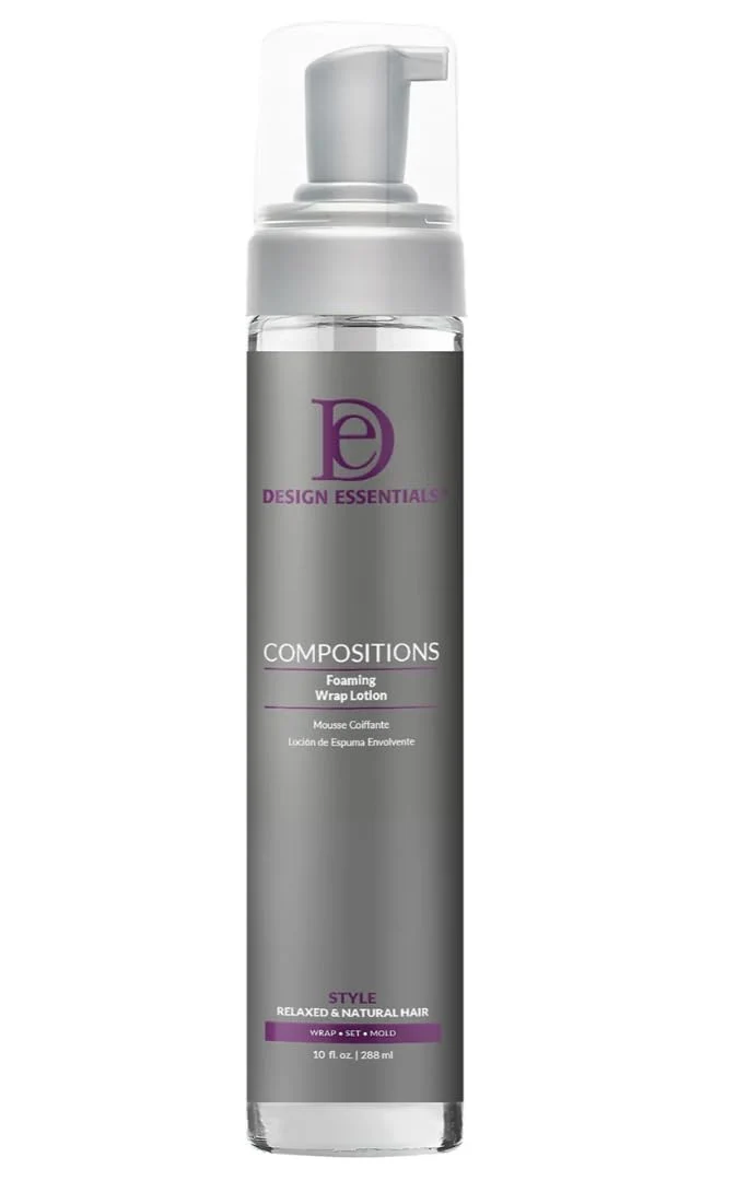 Optimized Design Essentials Compositions Foaming Wrap Lotion for All Hair Types. Create Wraps Sets or Molds. Non Flaking Detangling 288 ml Pump Bottle Modern
