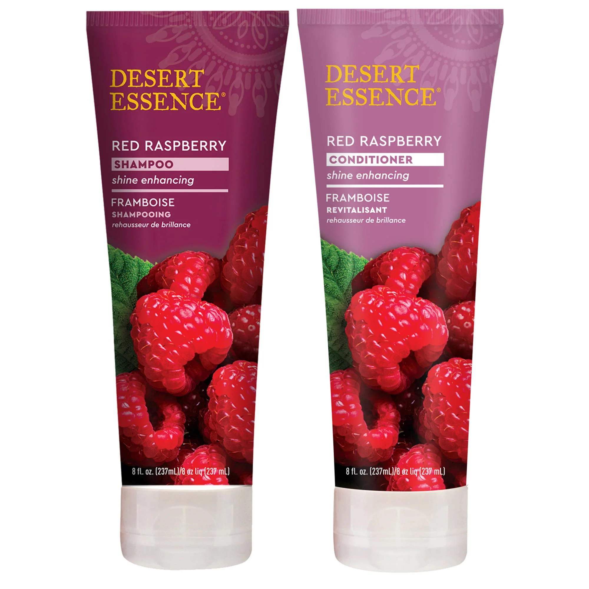 Refined Desert Essence Red Raspberry Shampoo and Conditioner Bundle With Aloe Leaf Juice Jojoba Vitamin B-5 and Shea Butter 8 fl. oz. and 8 fl. oz. Each Optimized