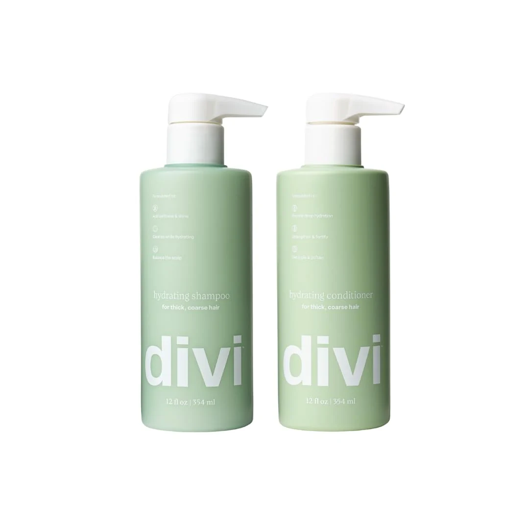 Modern Divi Hydrating Shampoo and Conditioner Set for Women and Men - Gently Cleanses Removes Scalp Buildup Hydrates and Nourishes Hair Strengthens All Elite