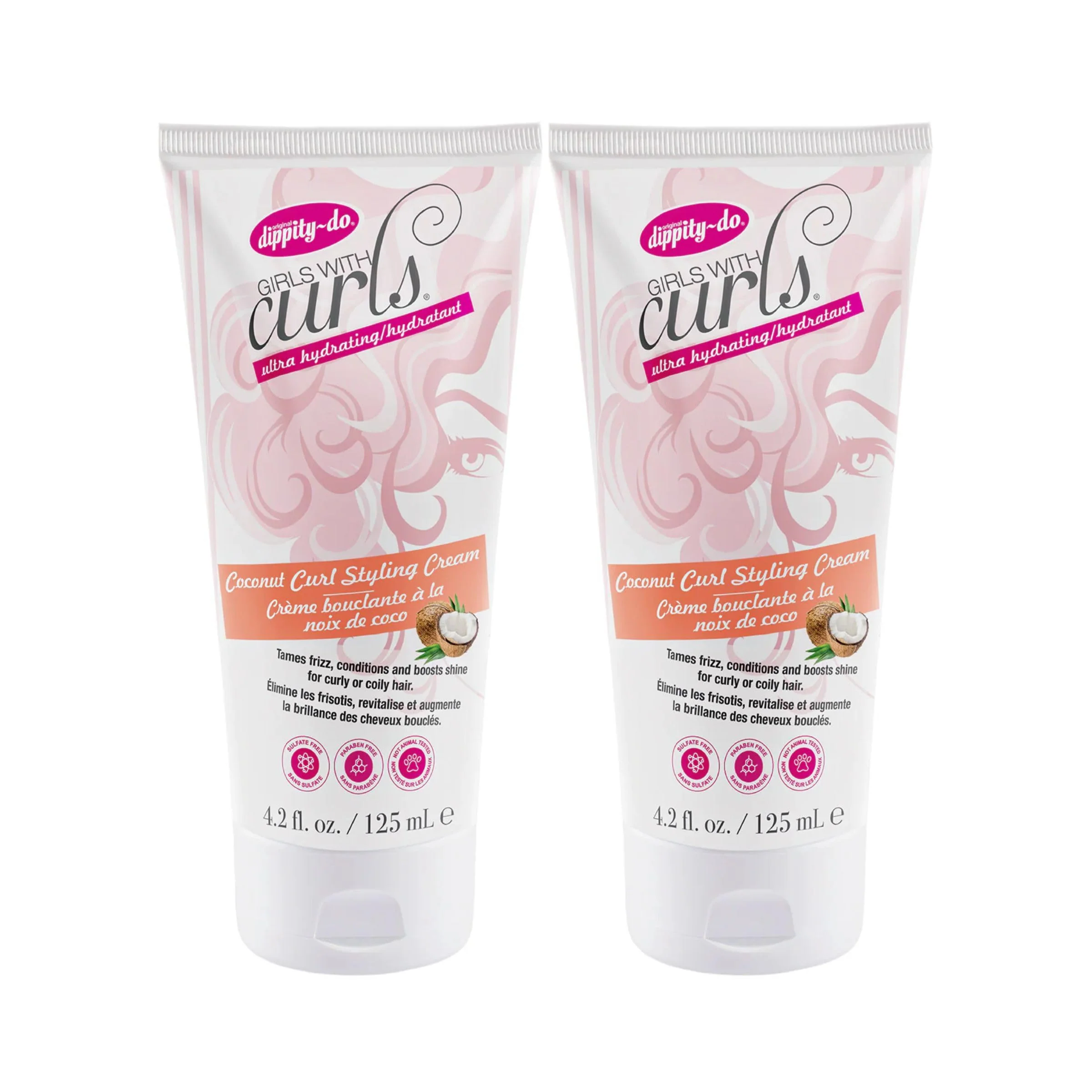 First-Class Dippity-Do Girls With Curls Ultra-Hydrating Coconut Curl Styling Cream for Curly Textured Hair Repair Define Hydrate Style Curly Hair Product Healthy