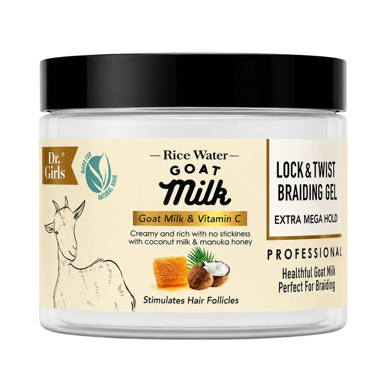 Fine Crafted Dr Girls Super Grow Loc Twists Braiding Conditioning Gel 9.8oz Extra Mega Hold Goat Milk Efficient