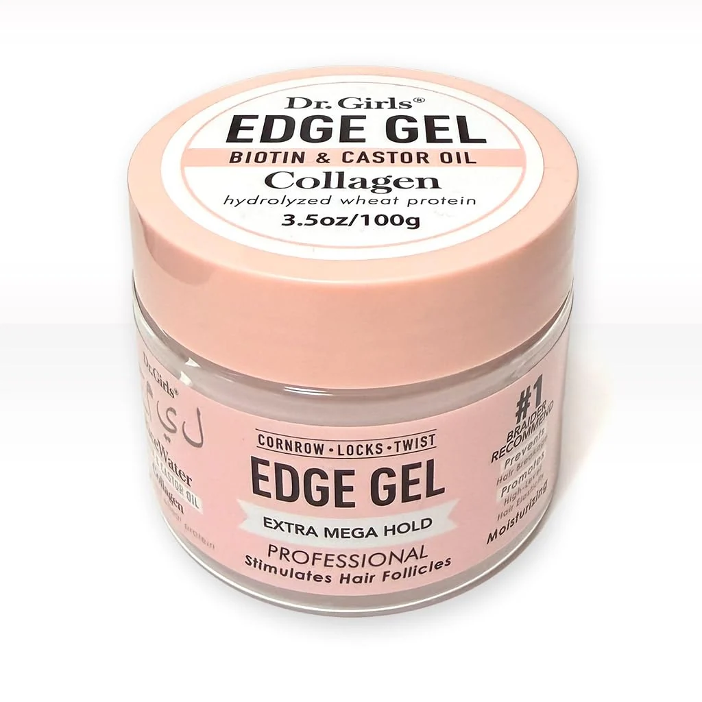Soft Dr. Girls Rice Water Lock Twists Edge Gel - Extra Mega Hold for Locs Cornrows Twists - With Biotin Castor Oil Hydrolyzed Wheat Protein Refined