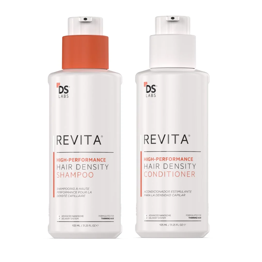 Prestigious DS Labs For Men Women Revita Shampoo Conditioner Kit - Two-Step Scalp Care System for Fuller-Looking Volumized Hair Lightweight Hydration Solid