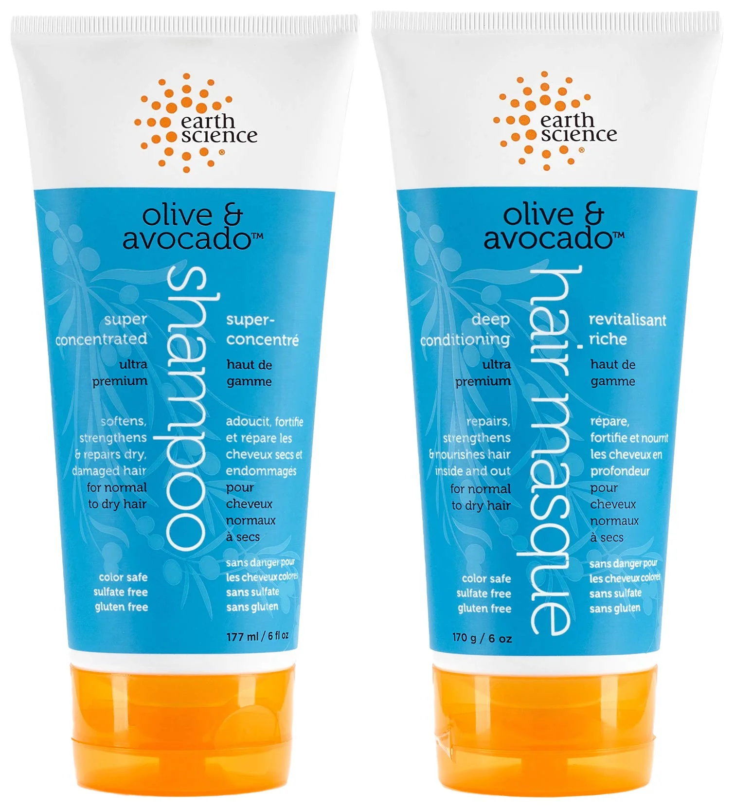 Reliable EARTH SCIENCE - Olive Avocado Deep Conditioning Shampoo Deep Conditioning Hair Masque Set Reusable