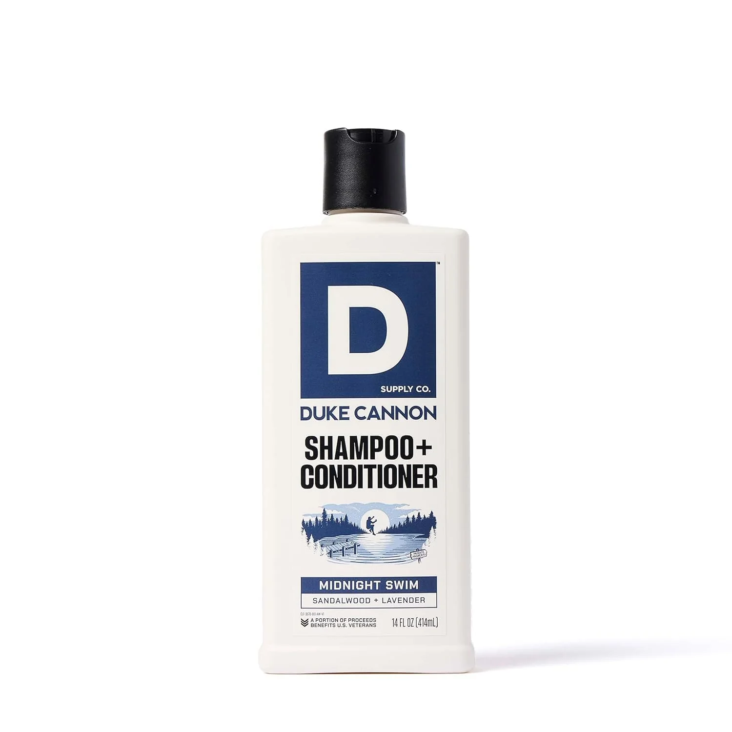 Luxury Duke Cannon Supply Co. Midnight Swim 2-in-1 Shampoo and Conditioner for Men - 14 fl oz - Sandalwood Lavender Scent - Made with Tea Tree Oil Smooth