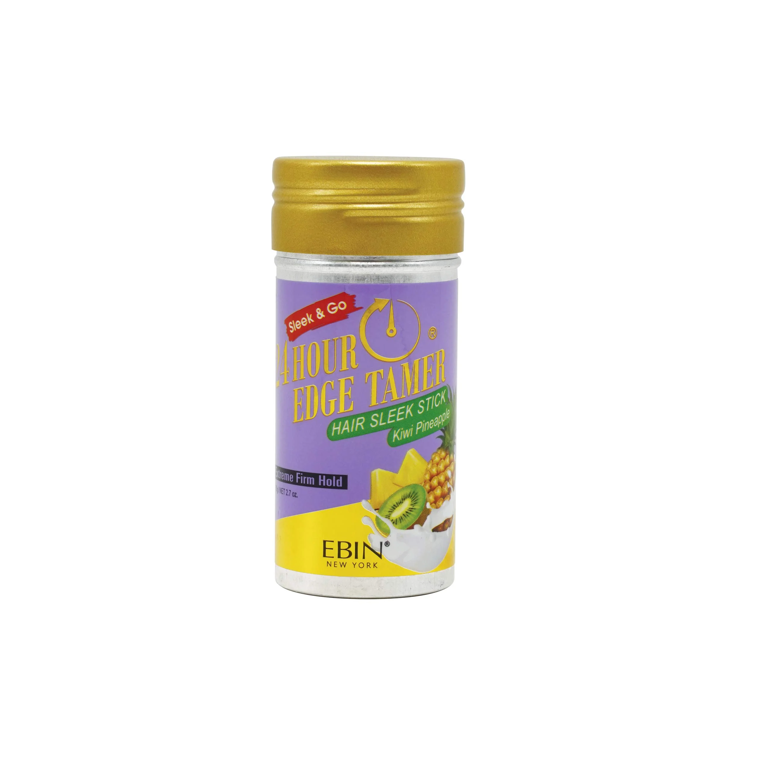 Advanced EBIN NEW YORK 24 Hour Edge Tamer Hair Sleek Stick Extreme Firm Hold 2.7 oz Kiwi Pineapple - Sleek Go No Flaking and White Residue Reusable
