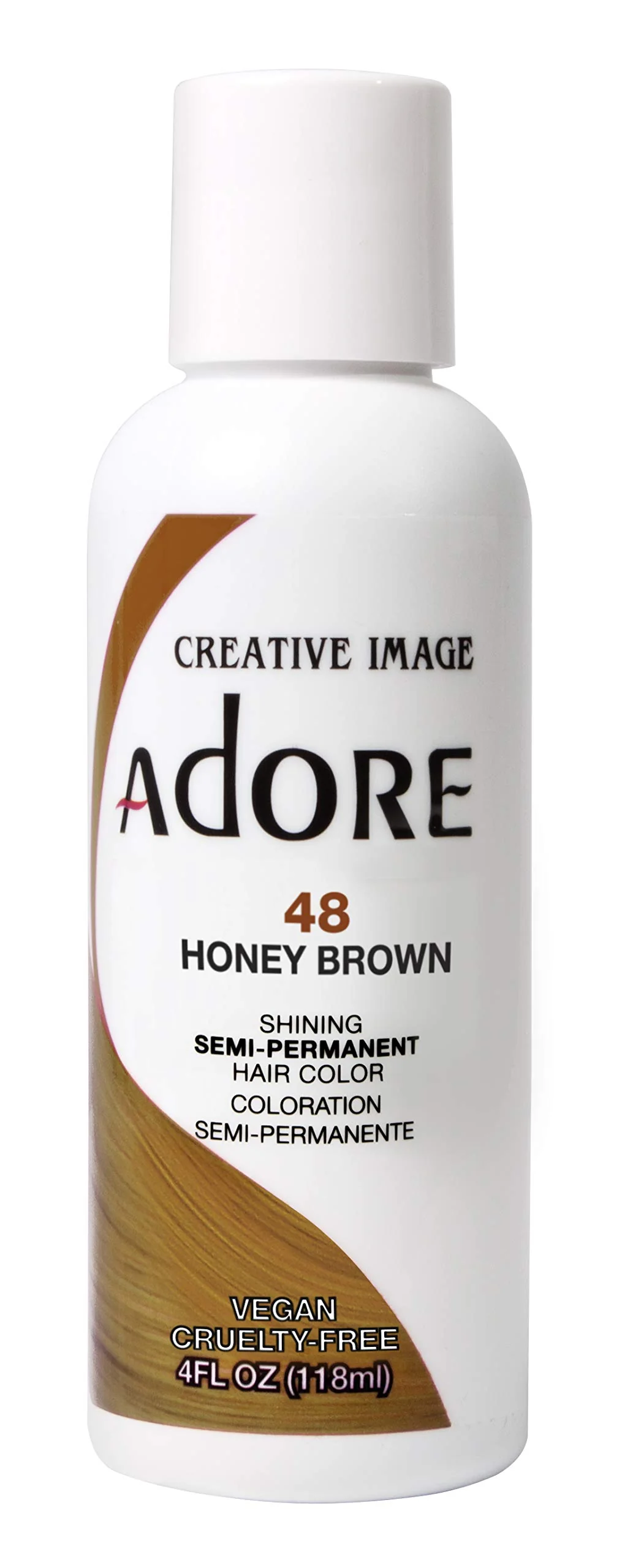 Premium Material Adore Semi-Permanent Haircolor 048 Honey Brown 4 Ounce 118ml 3 Pack Trendy