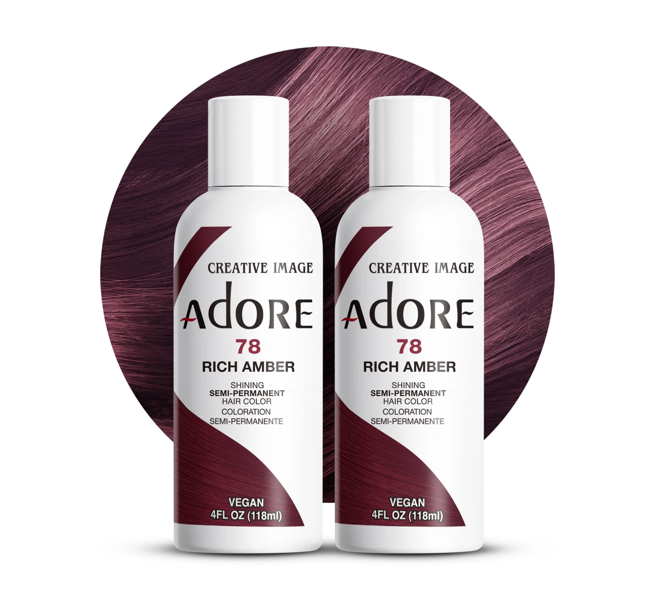Detailed Adore Semi Permanent Hair Color 078 Rich Amber 2 Pack Vegan Cruelty- Brown Hair Dye No Ammonia No Peroxide No Alcohol 4 Fl Oz Fine Crafted