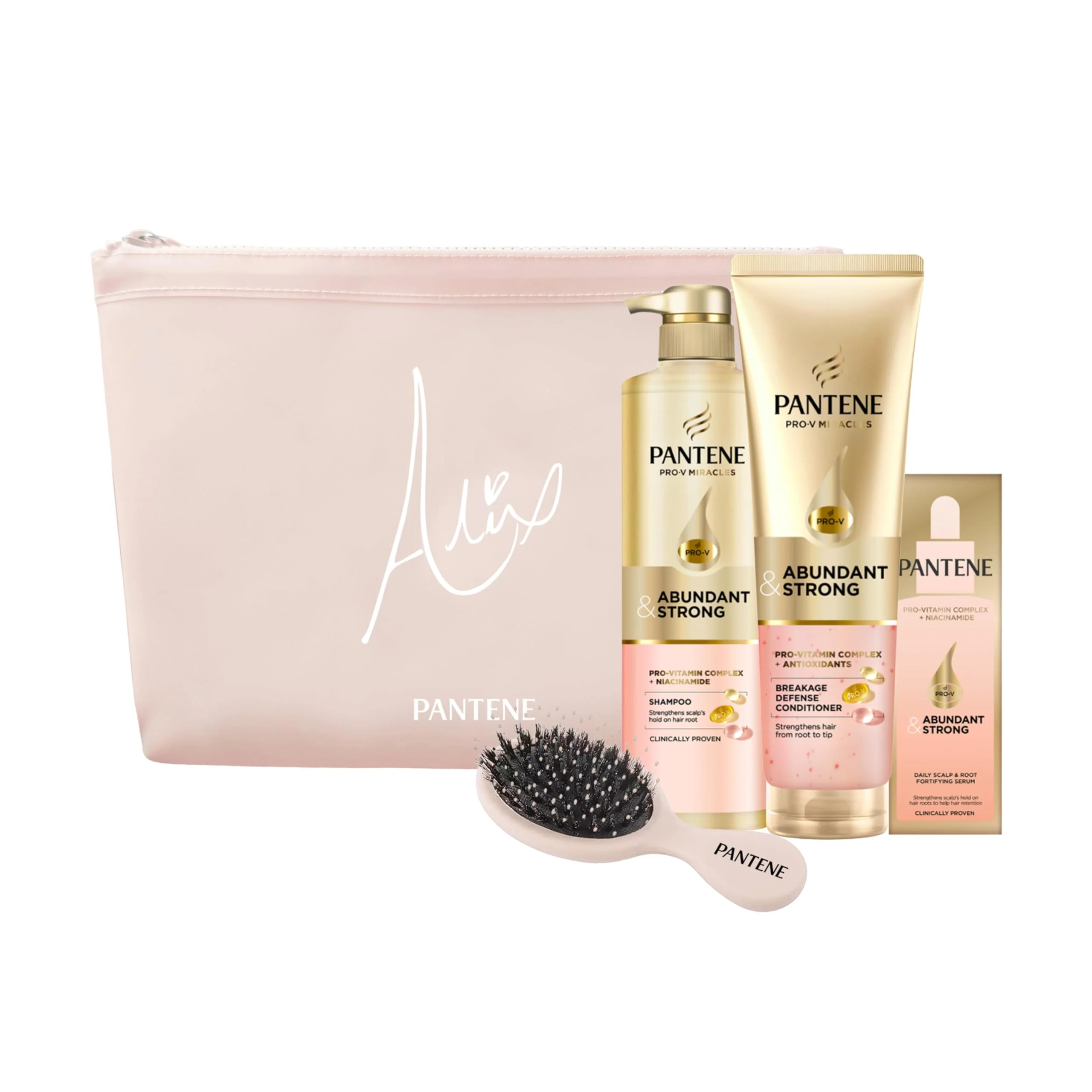 User-Friendly Alix Earle Pantene Abundant Strong 5-Piece Gift Set - Regimen includes Shampoo 13.5 oz Conditioner 8 oz Serum 2 oz for Hair Loss Thinning Sustainable