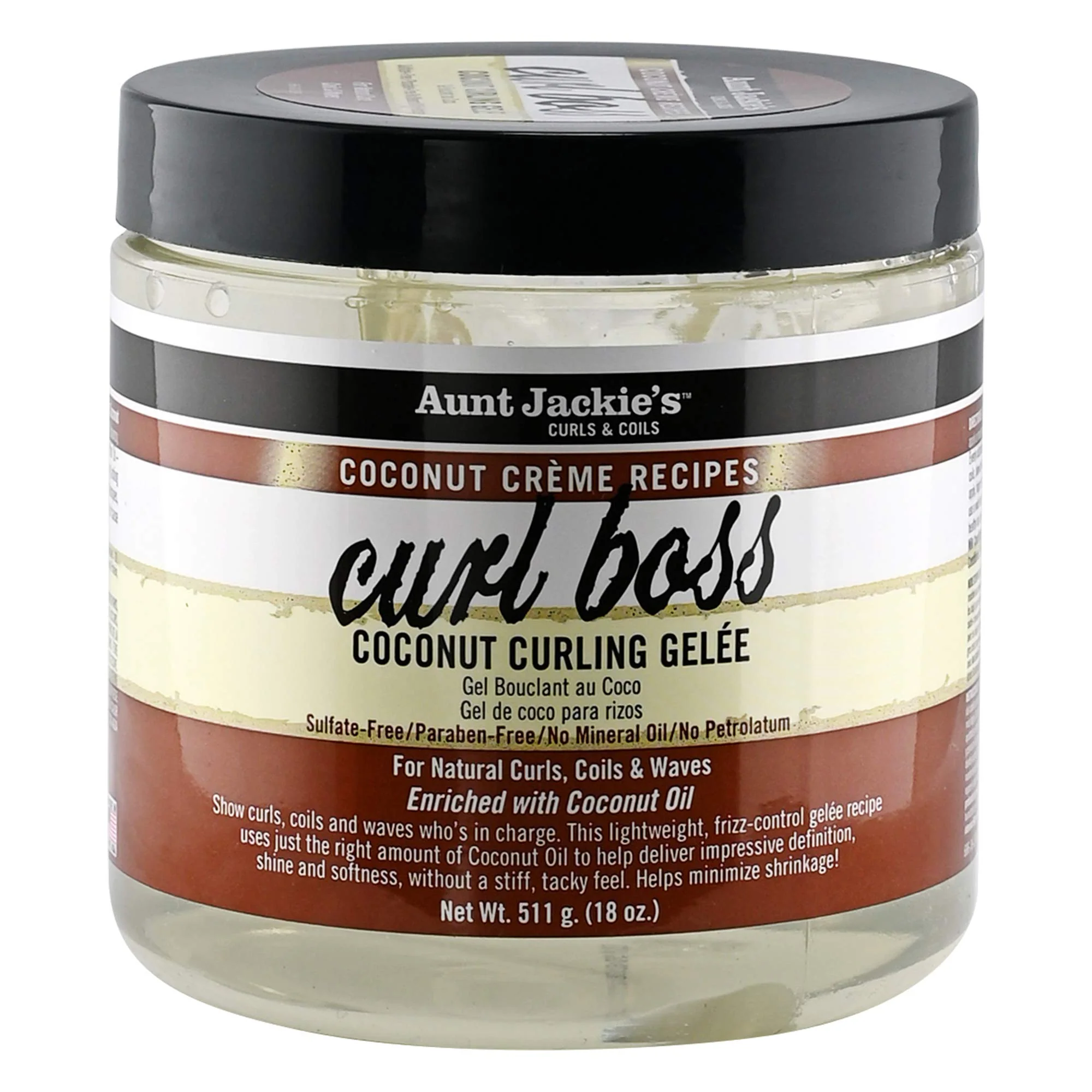 Comfortable Aunt Jackie's Coconut Crème Recipes Curl Boss Coconut Curling Hair Gel for Natural Curls Coils and Waves 18 oz Original