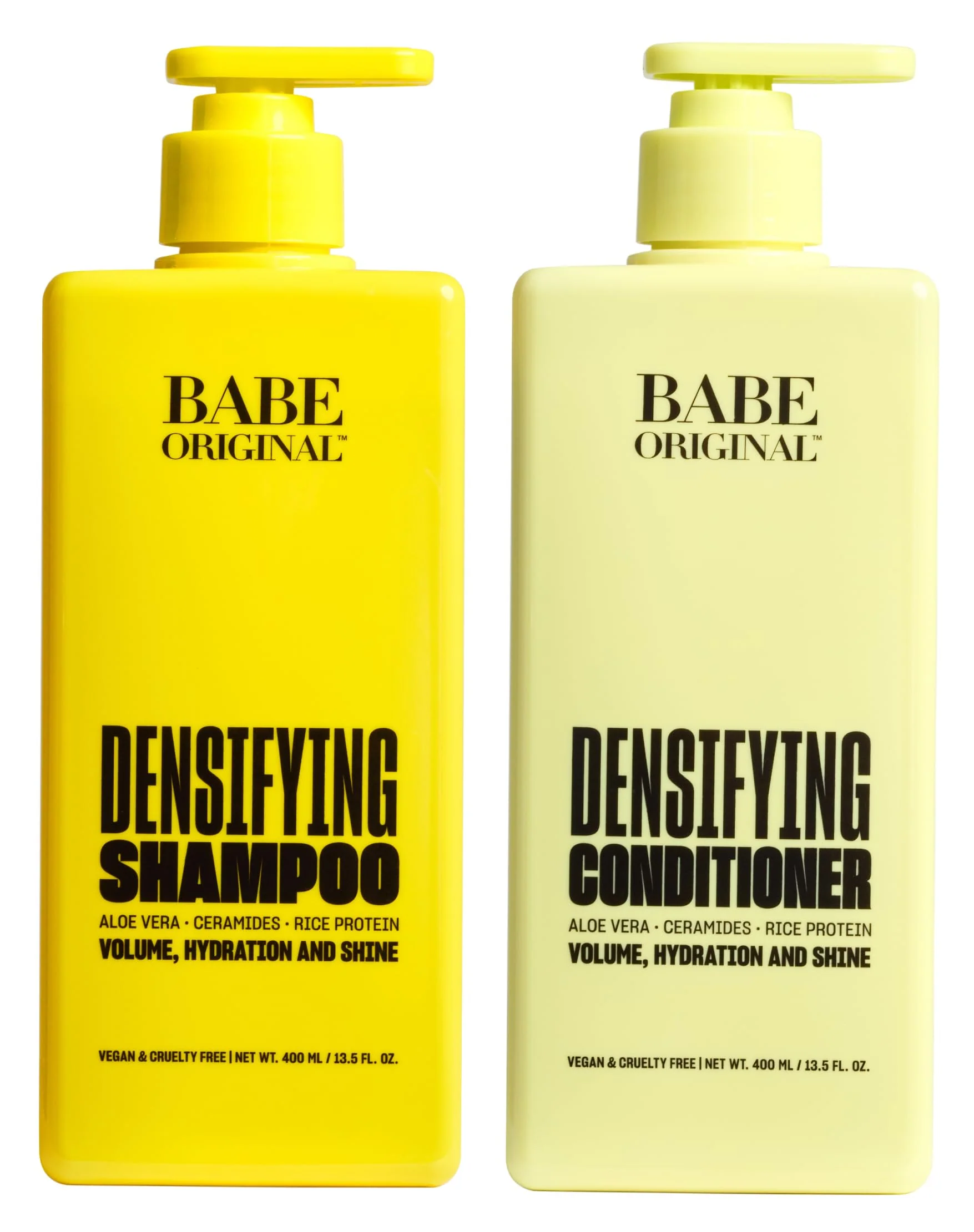 Relaxed Babe Densifying Shampoo Conditioner Volumizing Conditioner for Fine or Dry Damaged Hair Aloe Vera Ceramides Rice Protein for Fuller Durable