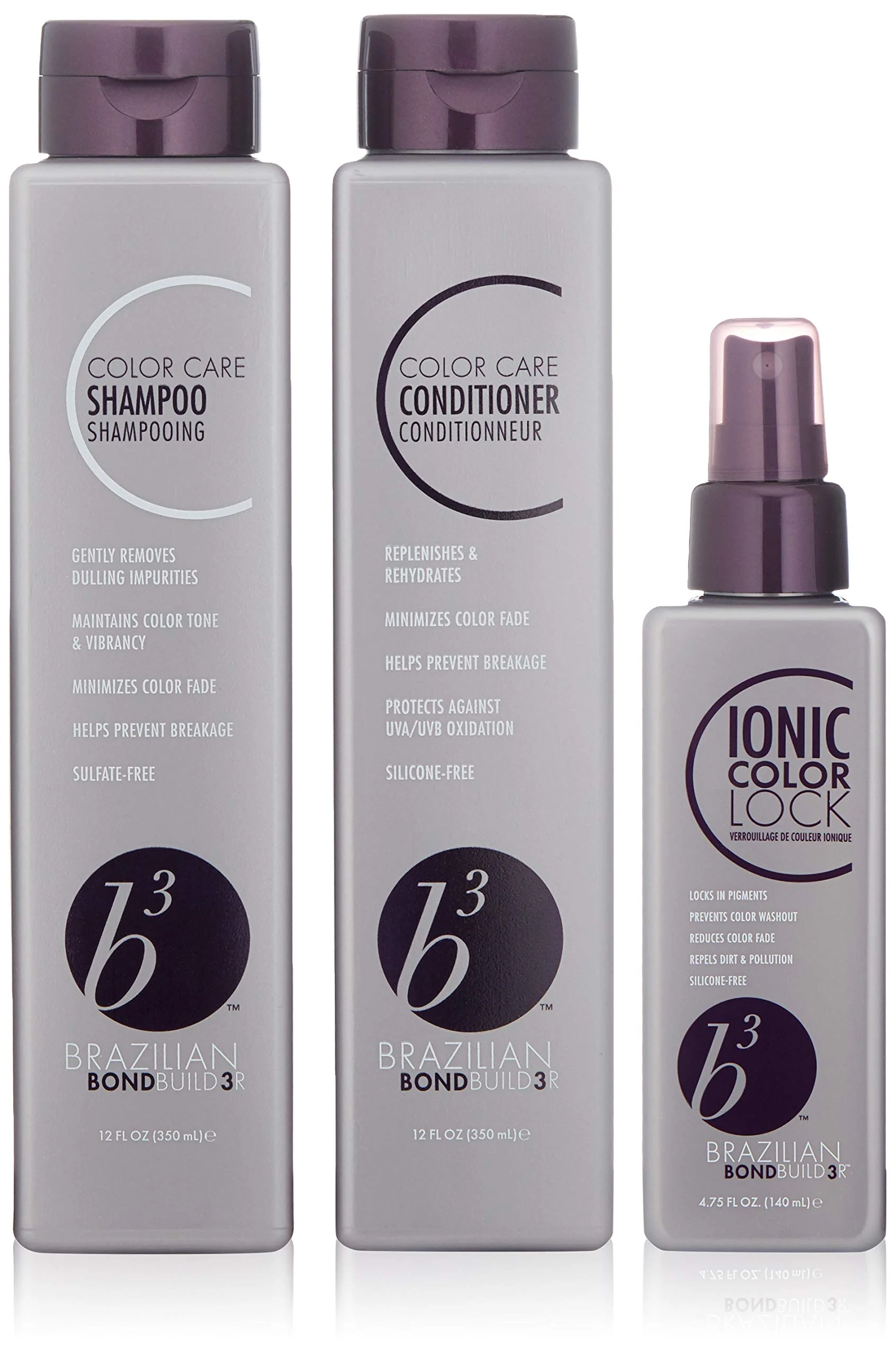 Contemporary B3 BRAZILIAN BONDBUILDER Color Care Shampoo Conditioner with Ionic Colour Lock Set Purifies Hydrates Detangles Protects Color Treated Hair Environmentally Friendly