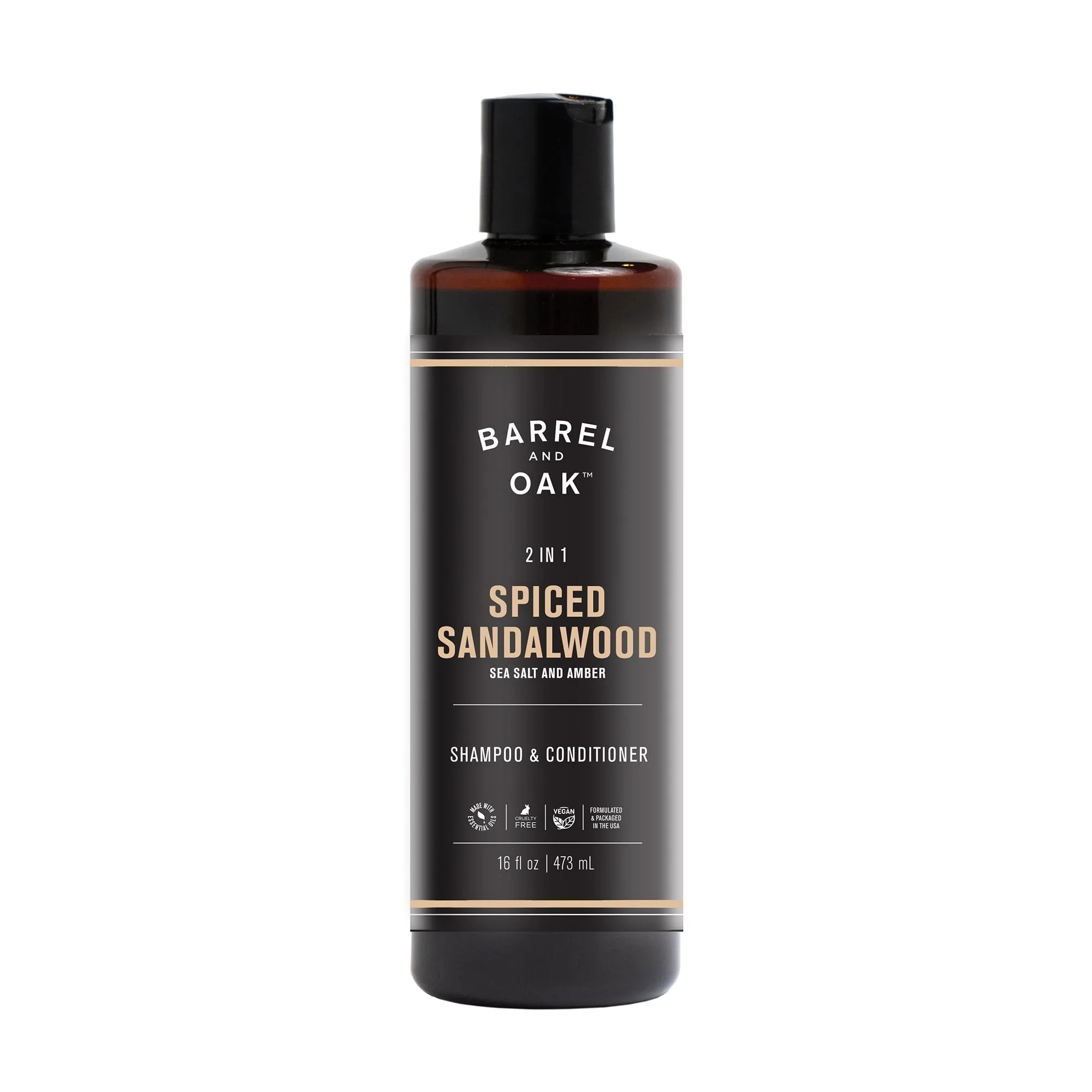 Flexible Barrel Oak 2-in-1 Men's Shampoo and Conditioner Cleanses Hair Scalp Multi-Use Hair Products for Men Vegan Shampoo and Conditioner Spiced Outstanding