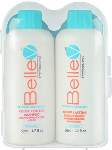 Fine Crafted BelleV Rejuvenating System Color Protect Shampoo Repair Lasting Conditioner Travel Kit 1.7 fl oz x2 Durable