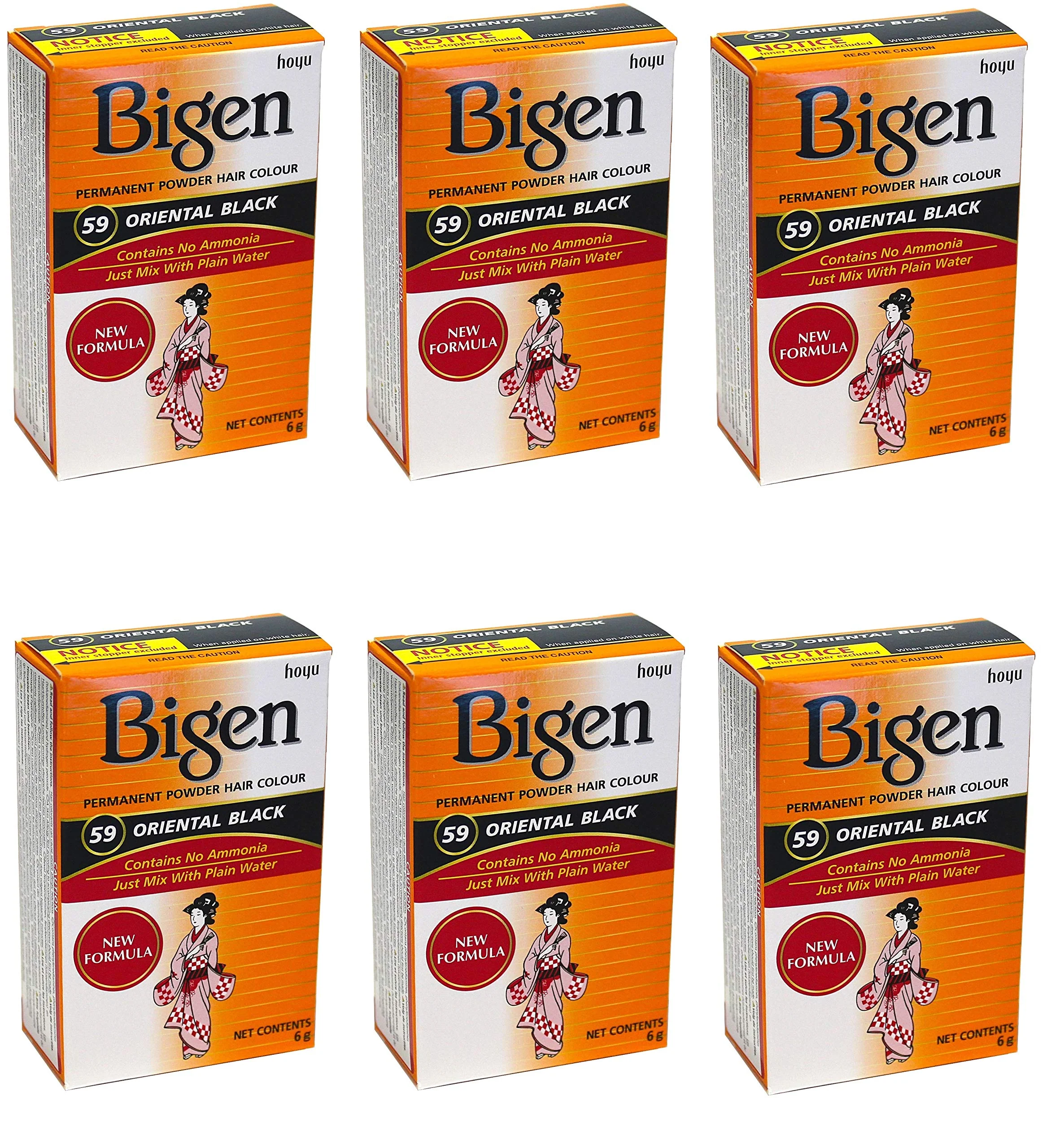 Next-Generation Bigen Permanent Powder Hair Color 59 Oriental Black 1 ea Pack of 6 Premium