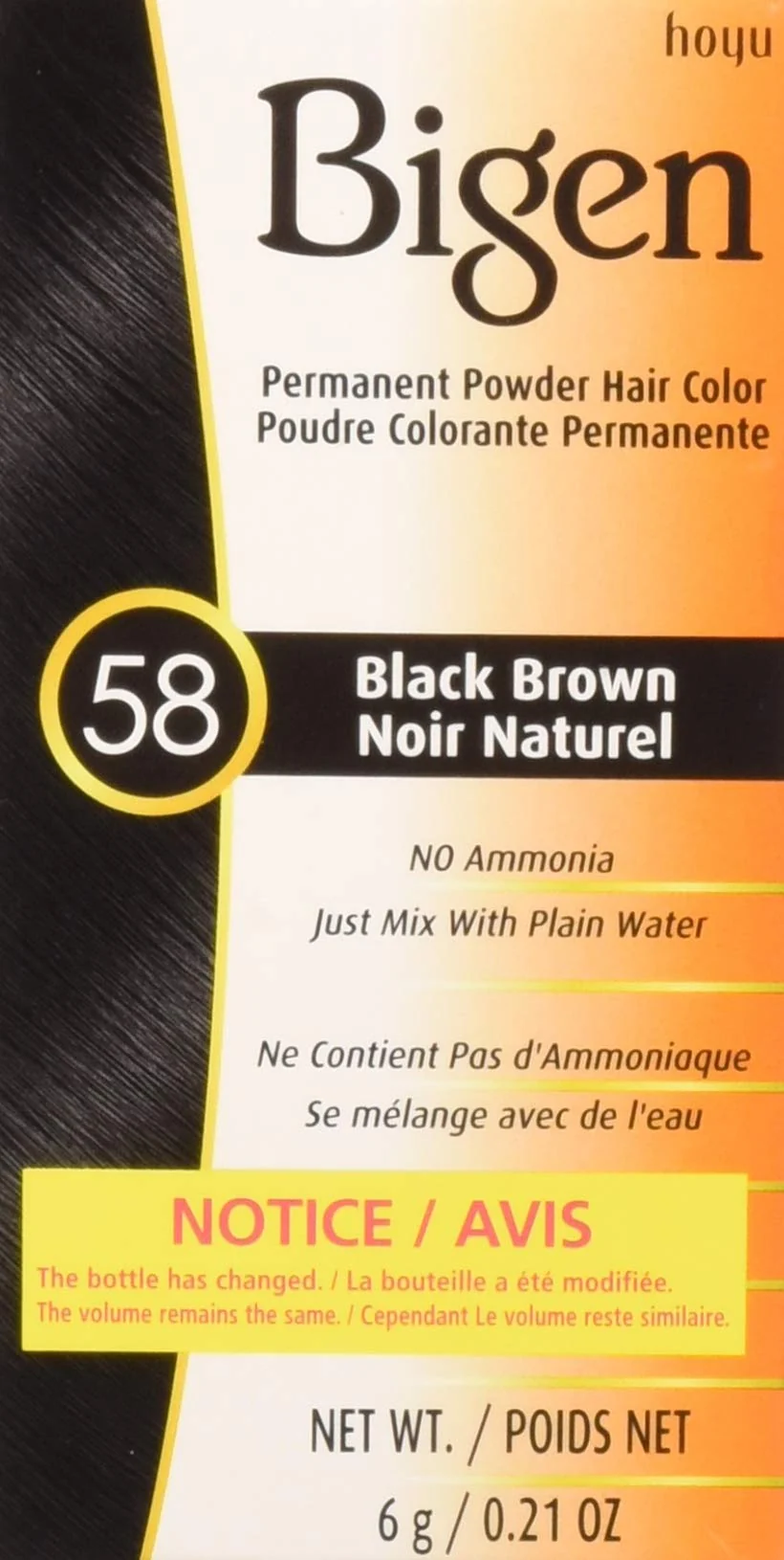 Comfortable Bigen Permanent Powder Hair Color 58 Black Brown 1 ea Pack of 9 Contemporary